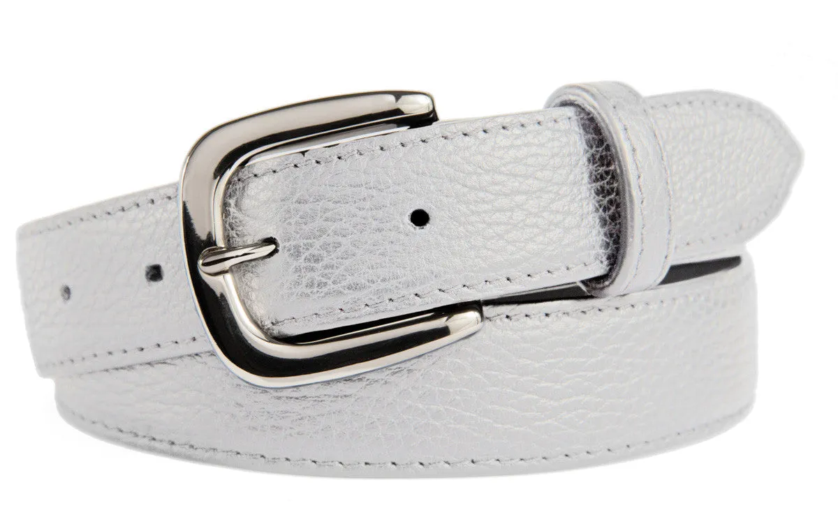 Hudson Belt, (1.25") Shiny Silver Buckle