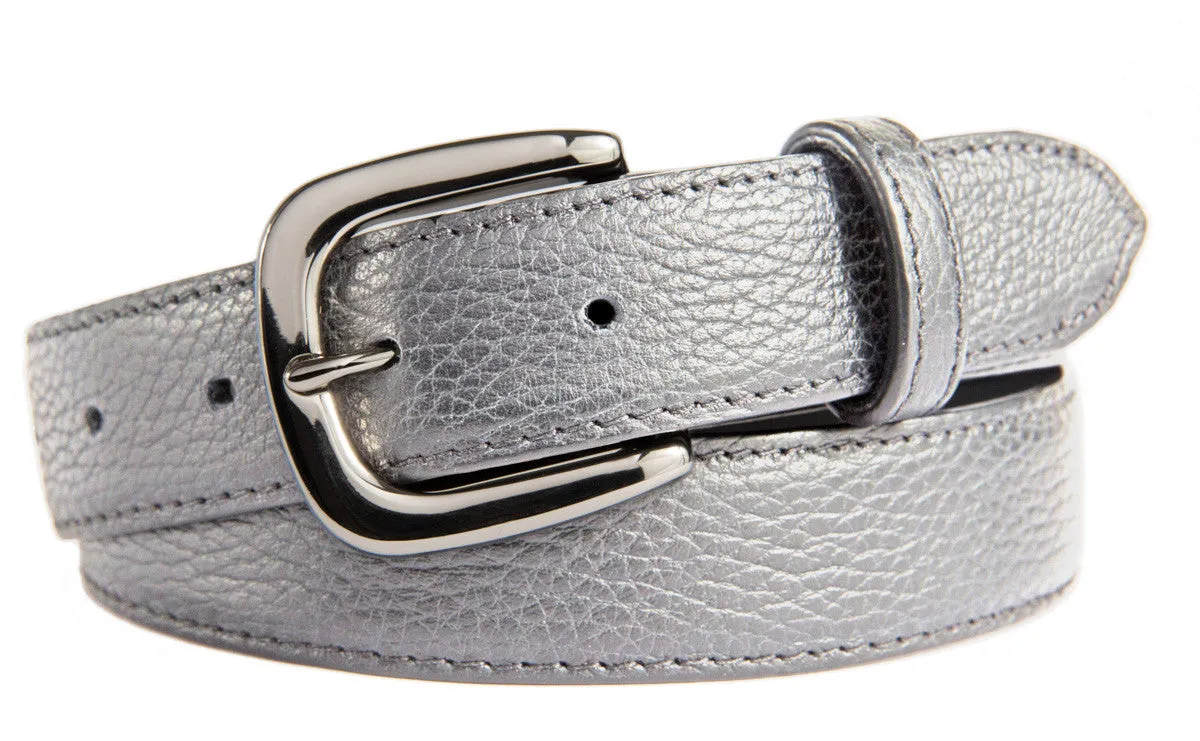 Hudson Belt, (1.25") Shiny Silver Buckle