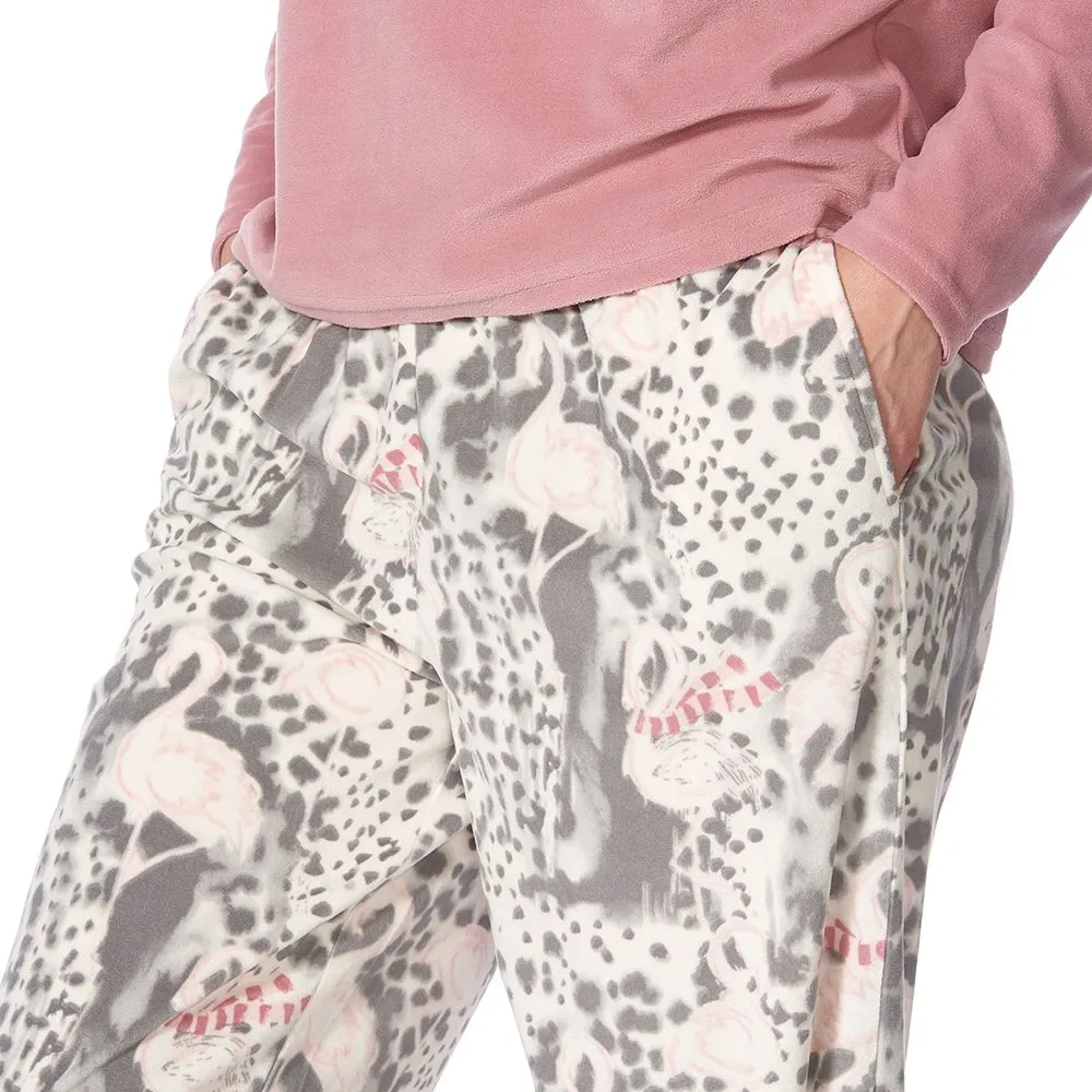 Hue Wild Flamingo Fleece Pyjama Set