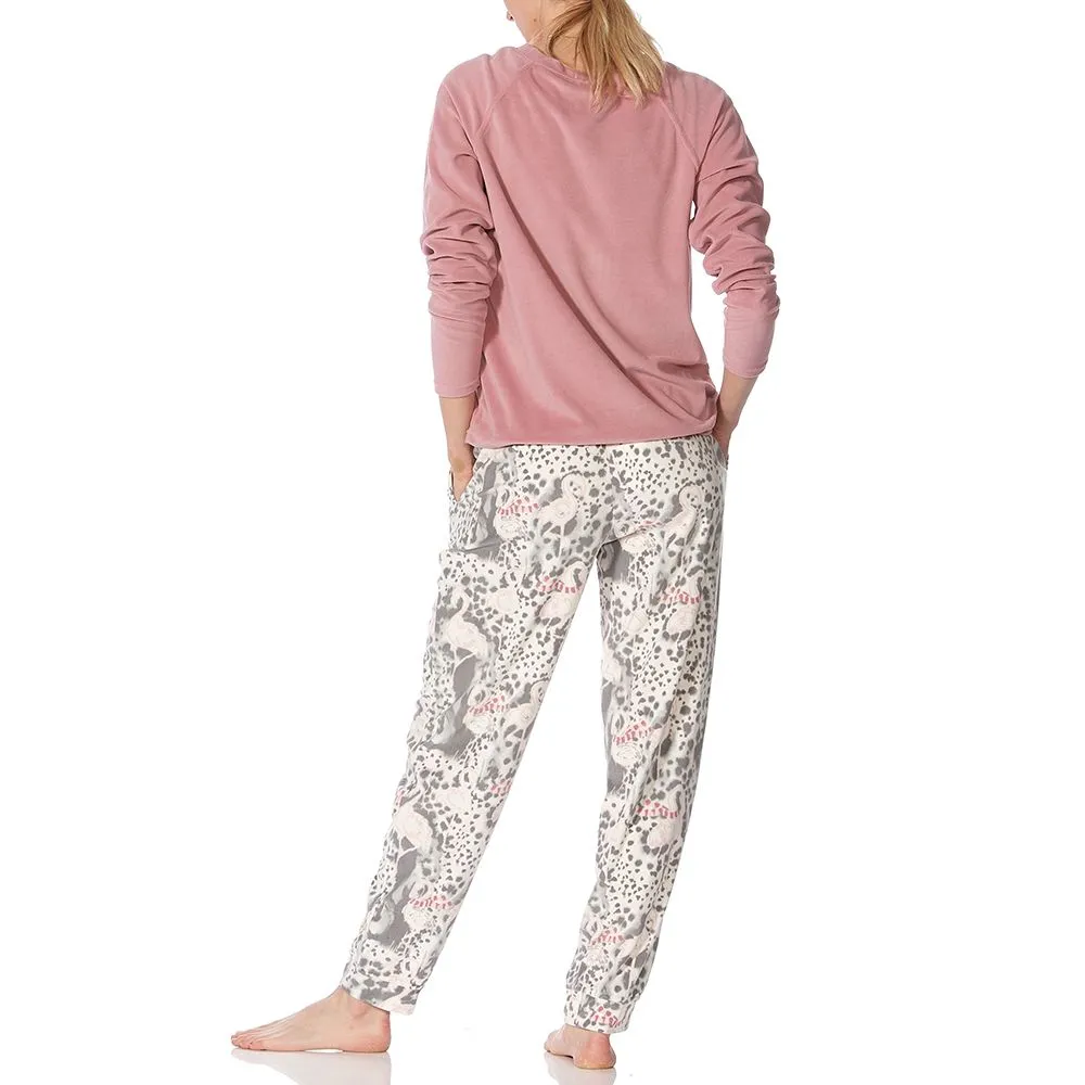 Hue Wild Flamingo Fleece Pyjama Set