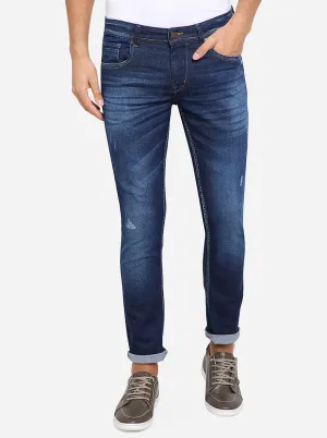 Indigo Blue Solid Slim Fit Jeans | Greenfibre