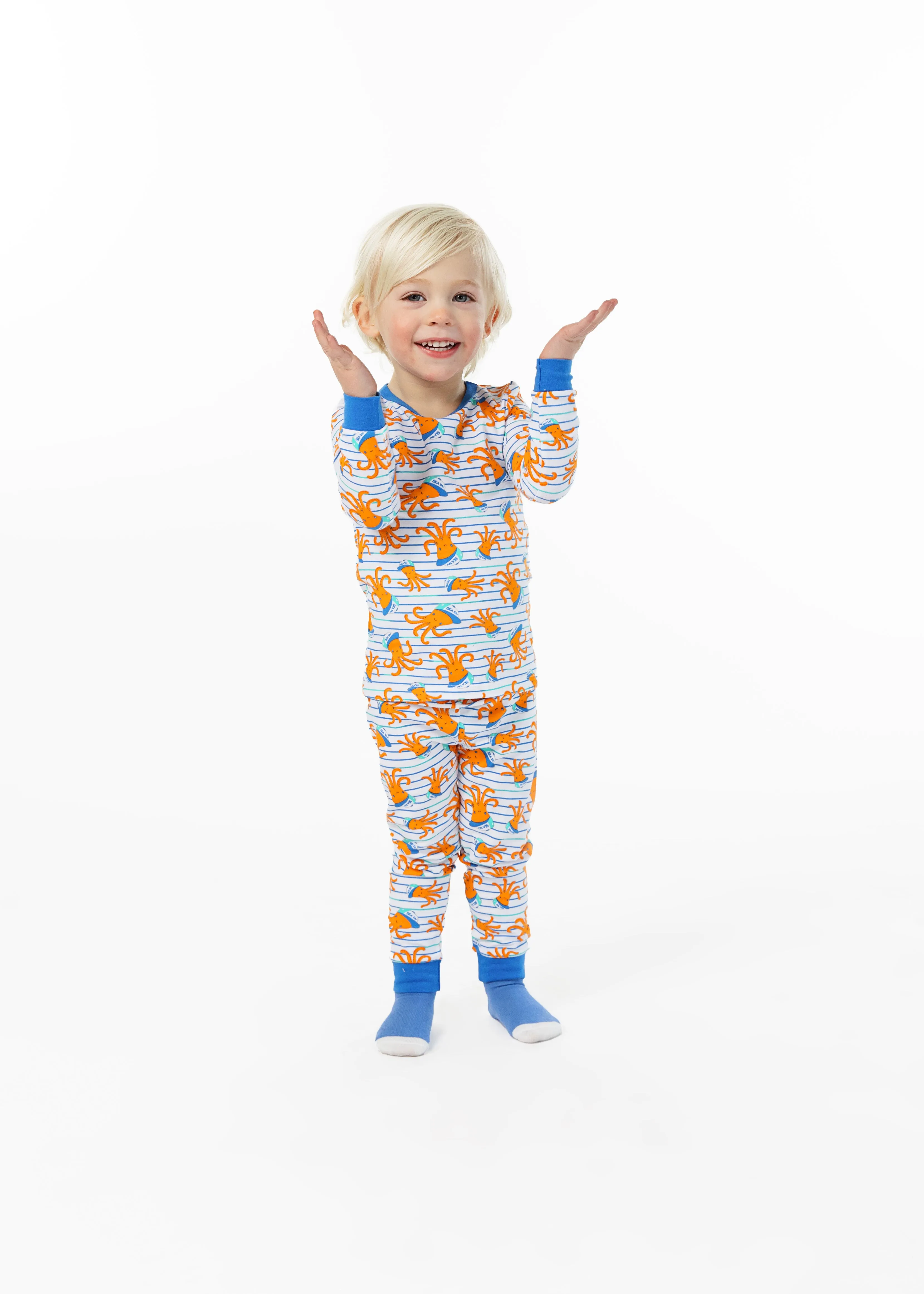 Infant/Toddler Boys Sea Ya! Octopus Snug Fit 2-Piece Pajama Sleep Set With Matching Socks