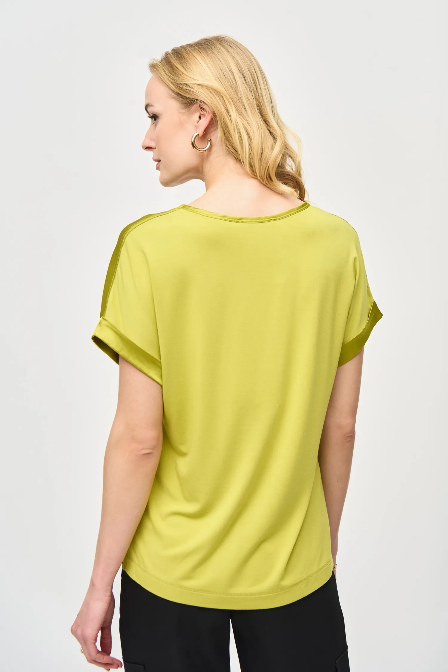 Joseph Ribkoff Satin Front Short Sleeved Top - Style 243912