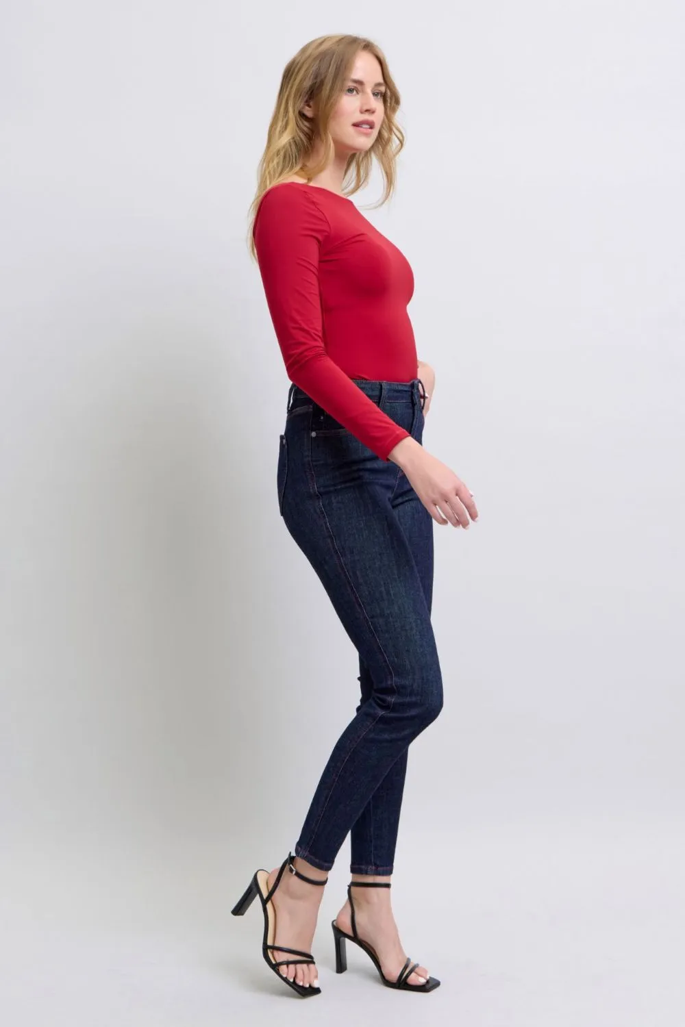 Judy Blue Full Size Heart Shaped Back Pockets Skinny Jeans