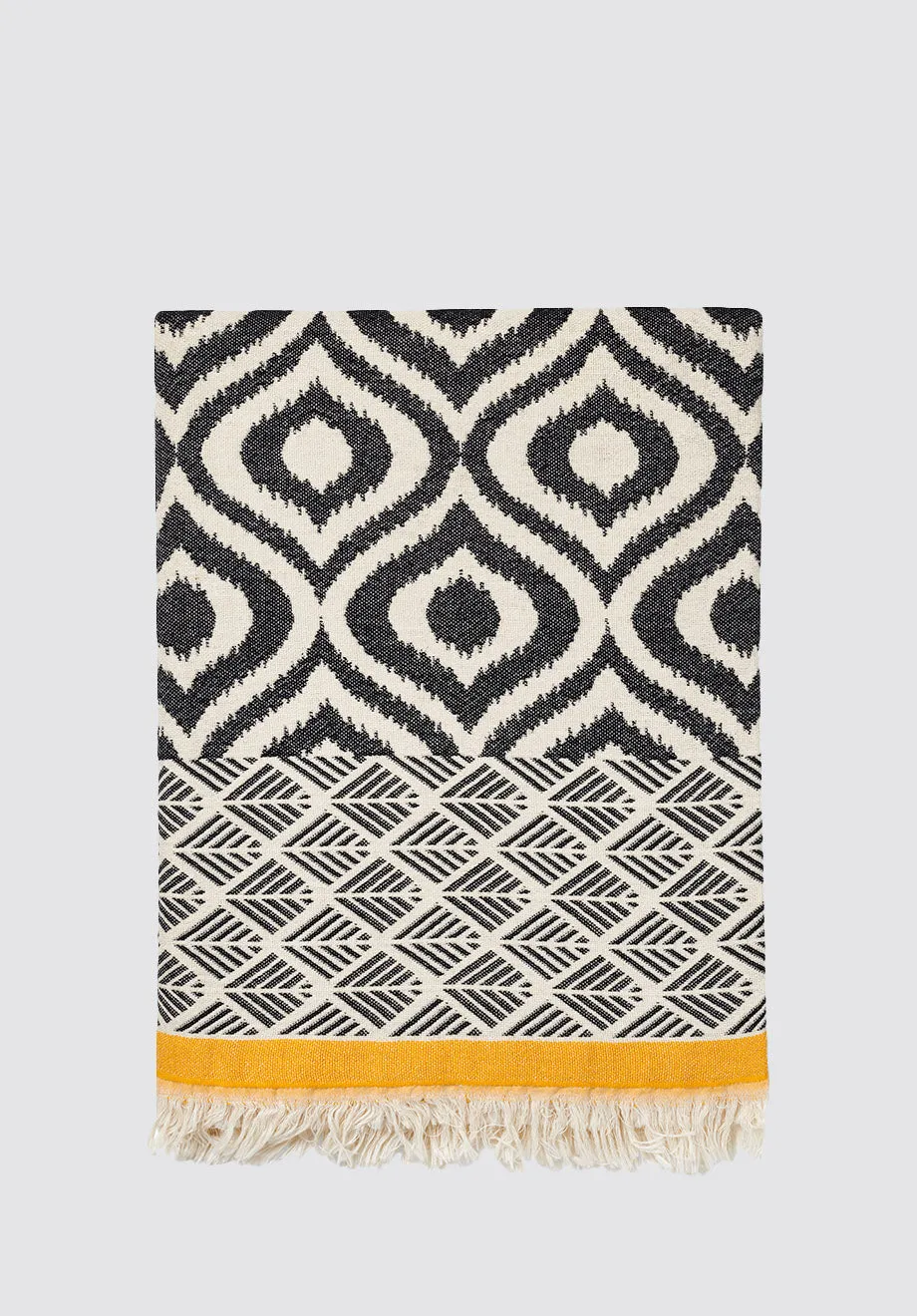 Karina - Geometric Jacquard Weave Cotton Blanket