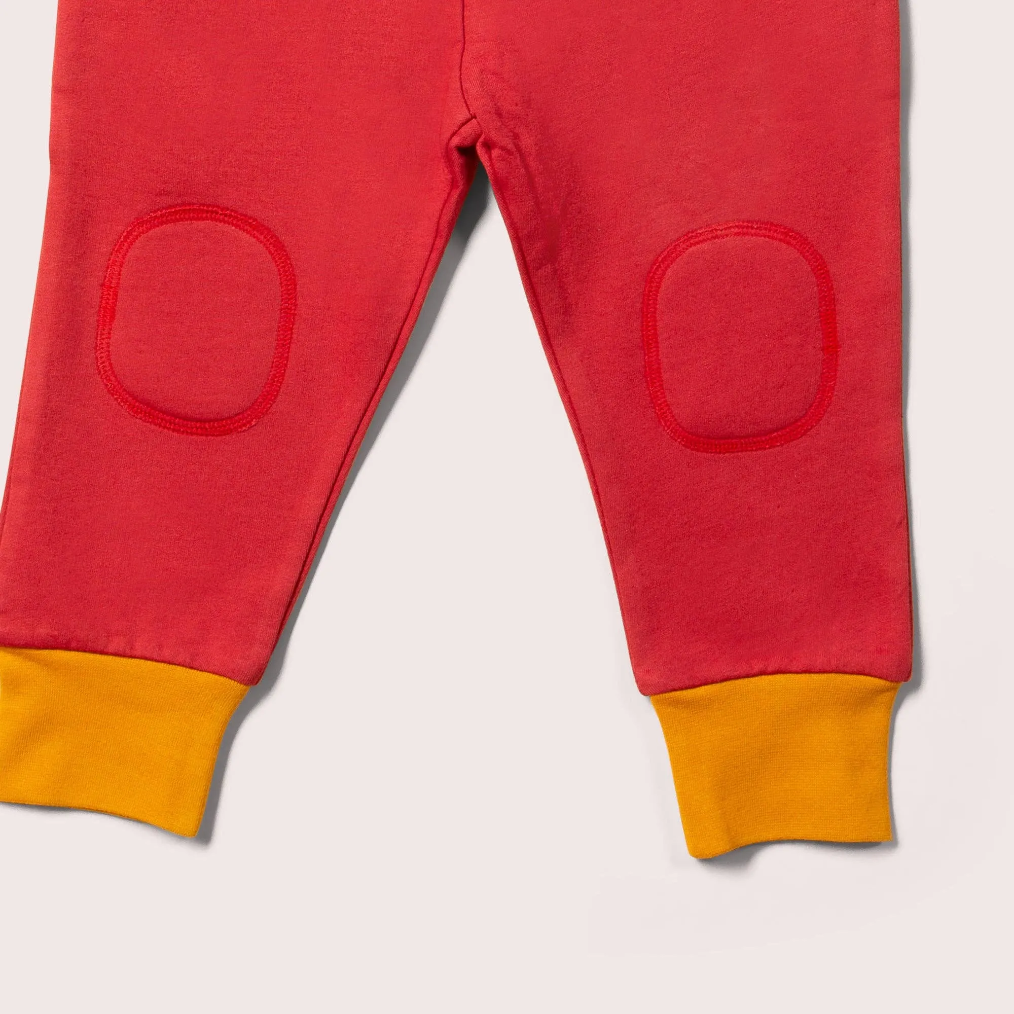 Knee Patch Cosy Joggers | Soft Red