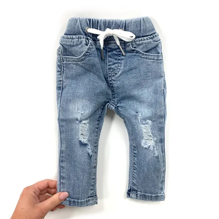 Light Wash Distressed Denim