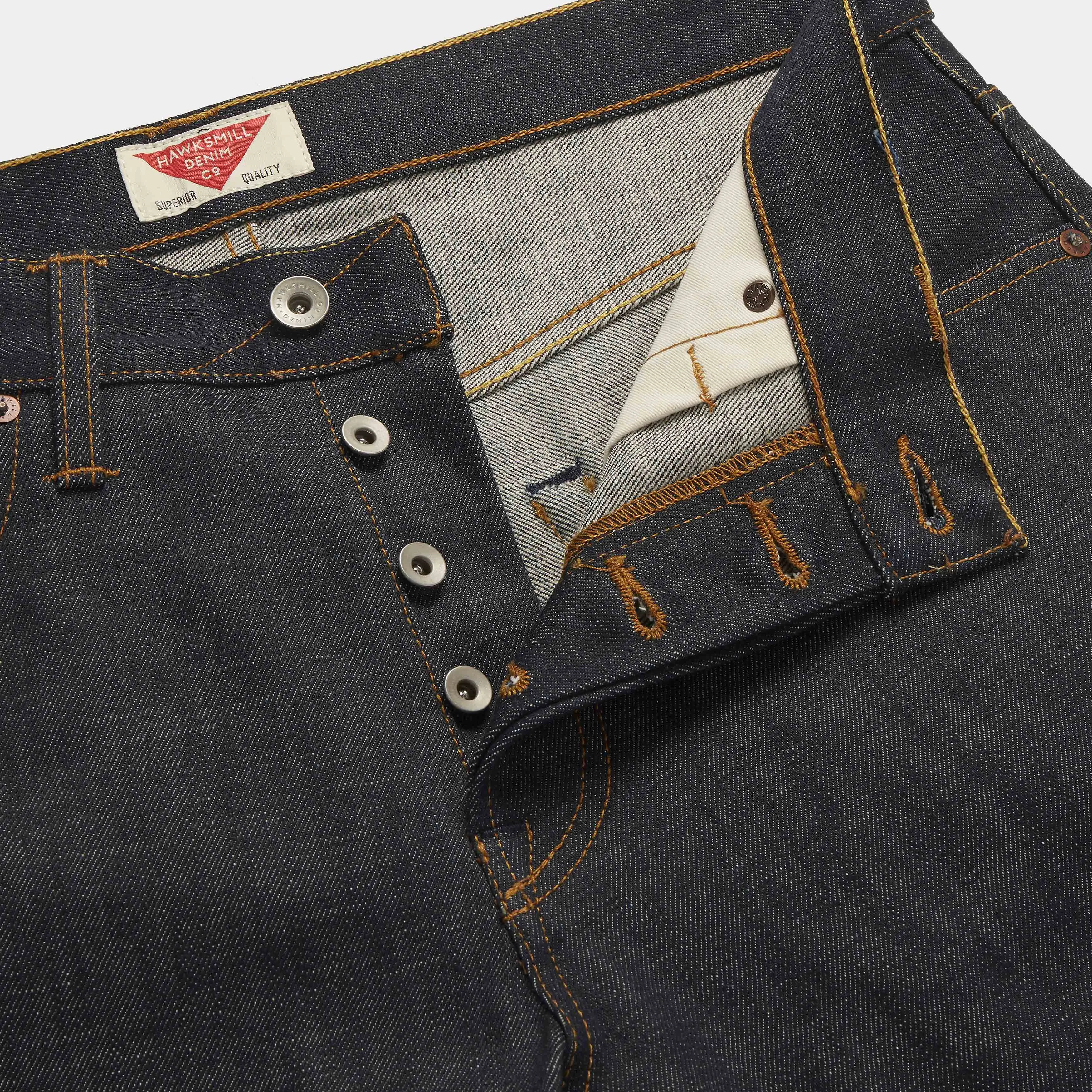 Loose Tapered 14.5oz Isko Orange Listed Organic Selvedge Jeans (Indigo)