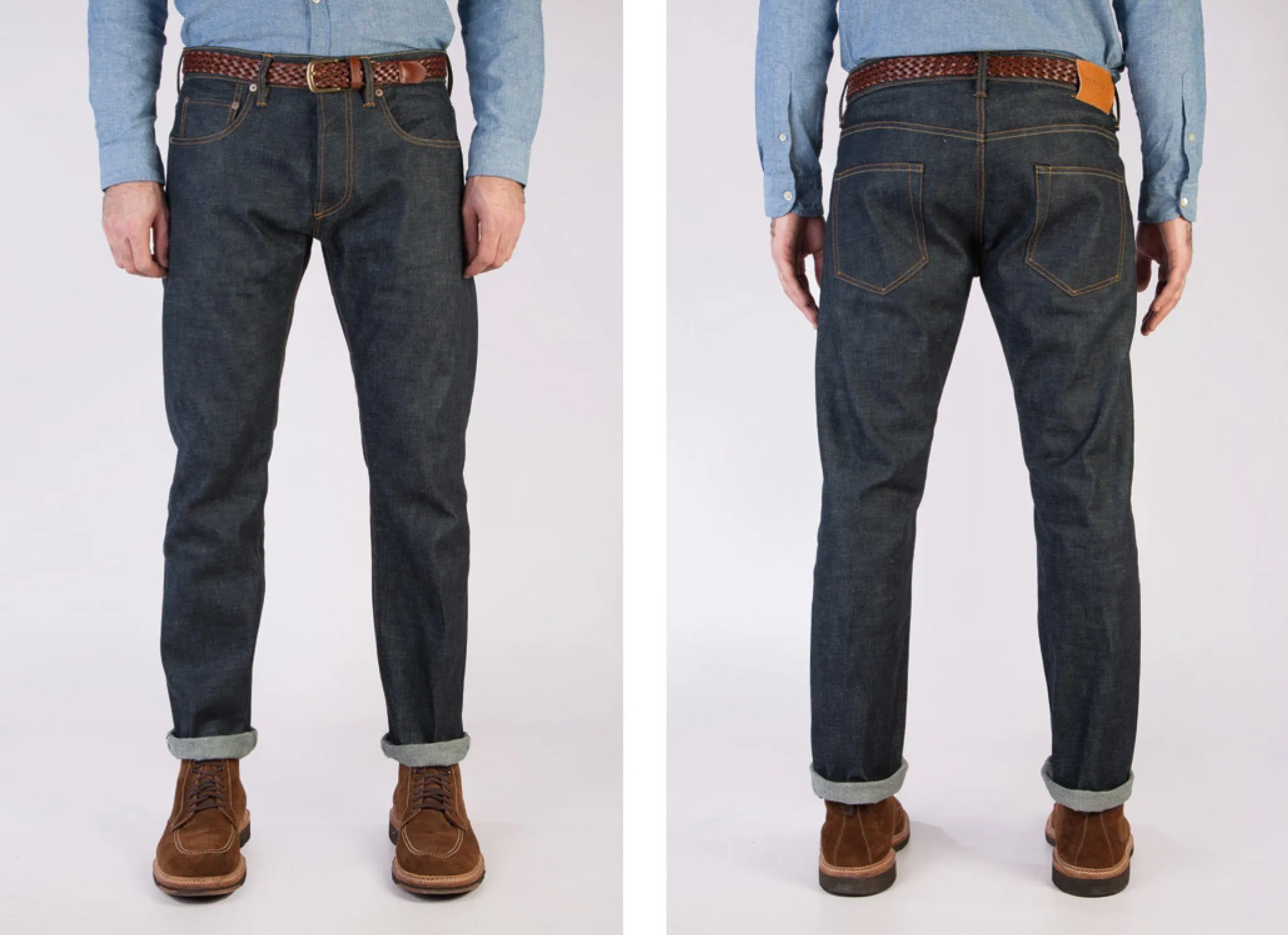 Loose Tapered 14.5oz Isko Orange Listed Organic Selvedge Jeans (Indigo)