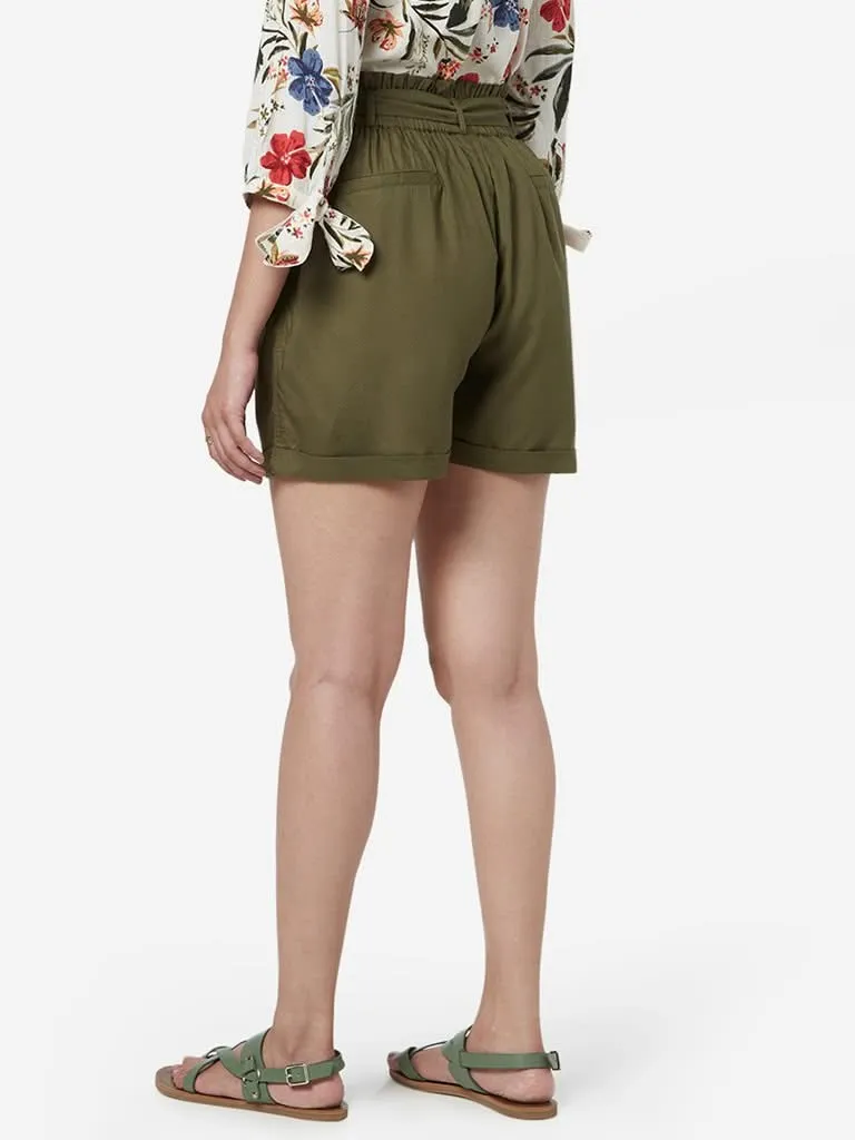 LOV Khaki Shorts With Belt