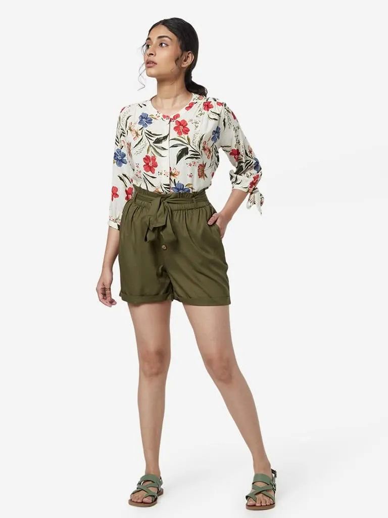 LOV Khaki Shorts With Belt