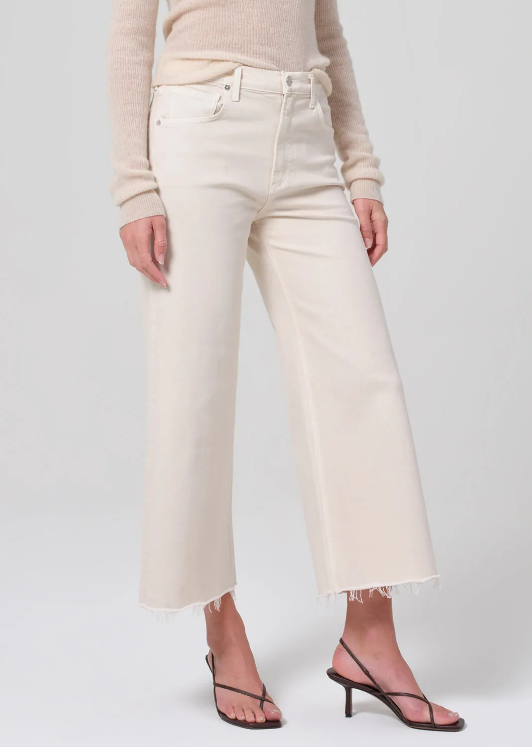 Lyra Wide Leg Crop in Almondette