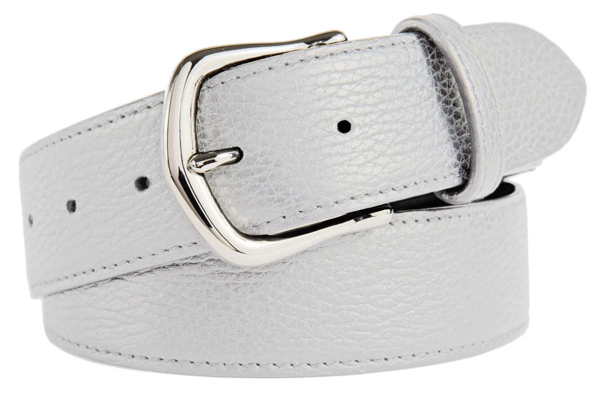 Madison Belt, (1.5") Shiny Silver Buckle