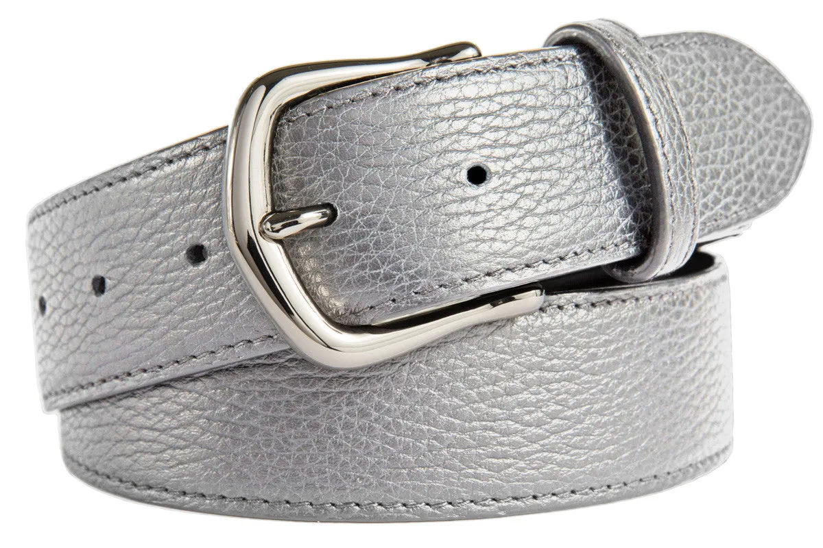 Madison Belt, (1.5") Shiny Silver Buckle