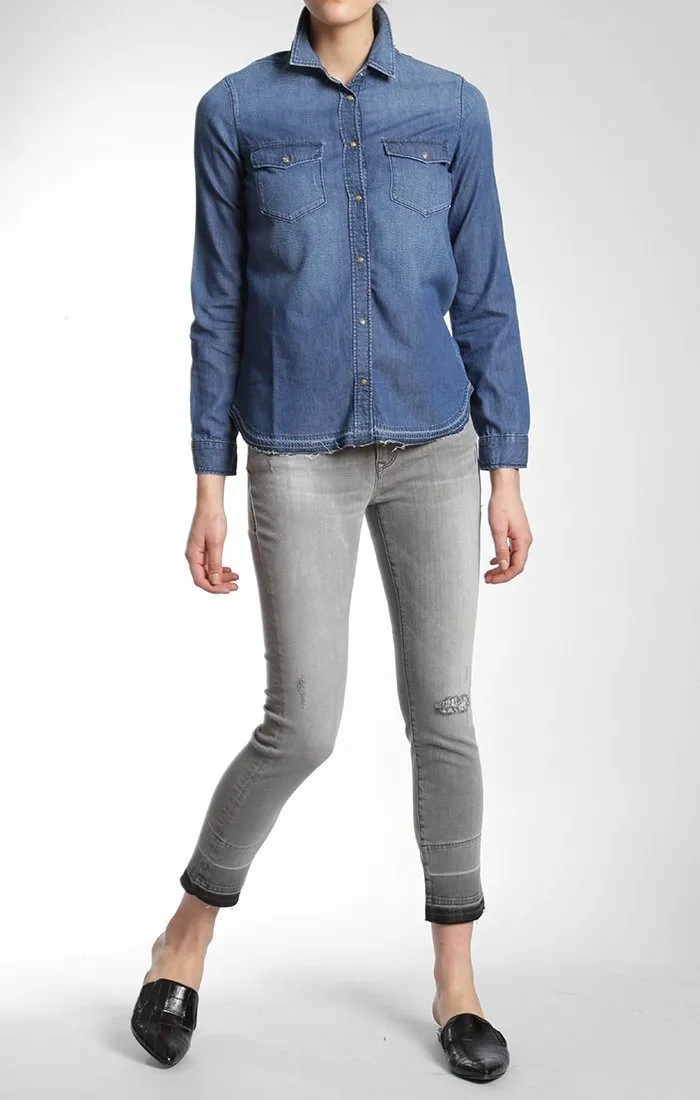 MELISSA SHIRT IN MID INDIGO