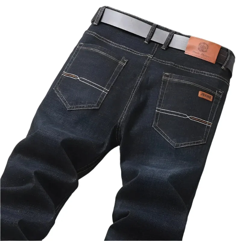 Men's Jeans Stretch Fit Business Fashion Soft Denim Brand Pants all Seasons