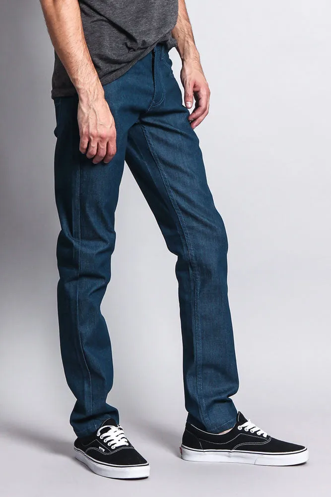 Men's Skinny Fit Raw Denim Jeans (Dodgers Blue)