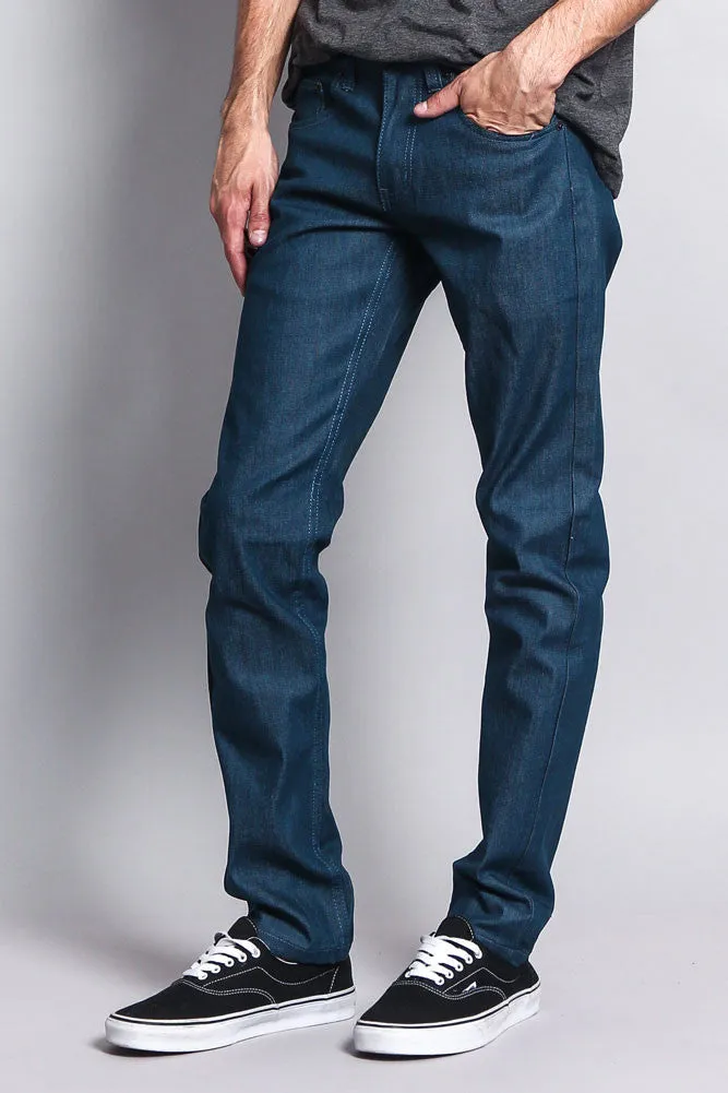 Men's Skinny Fit Raw Denim Jeans (Dodgers Blue)