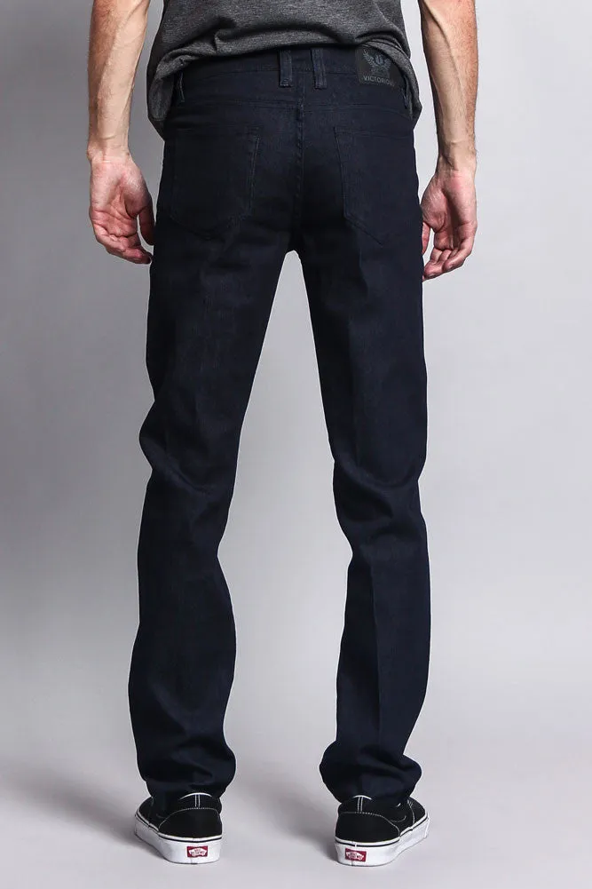 Men's Slim Fit Raw Denim Jeans (Indigo)