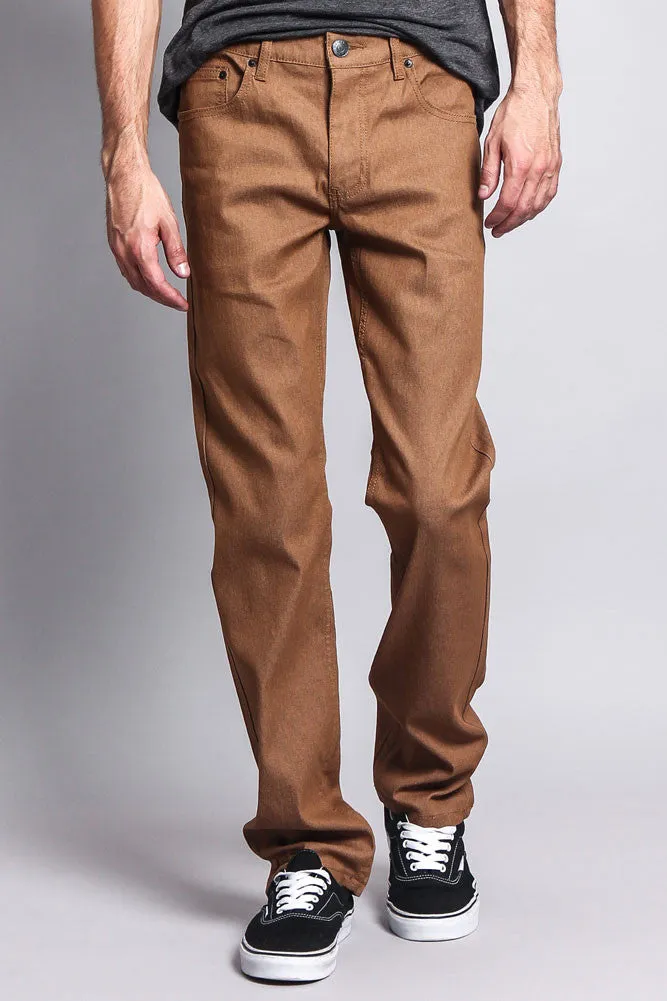 Men's Slim Fit Raw Denim Jeans (Wheat)