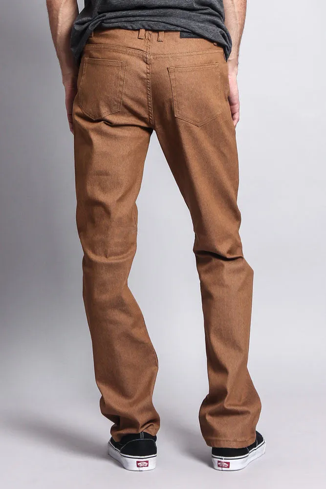 Men's Slim Fit Raw Denim Jeans (Wheat)