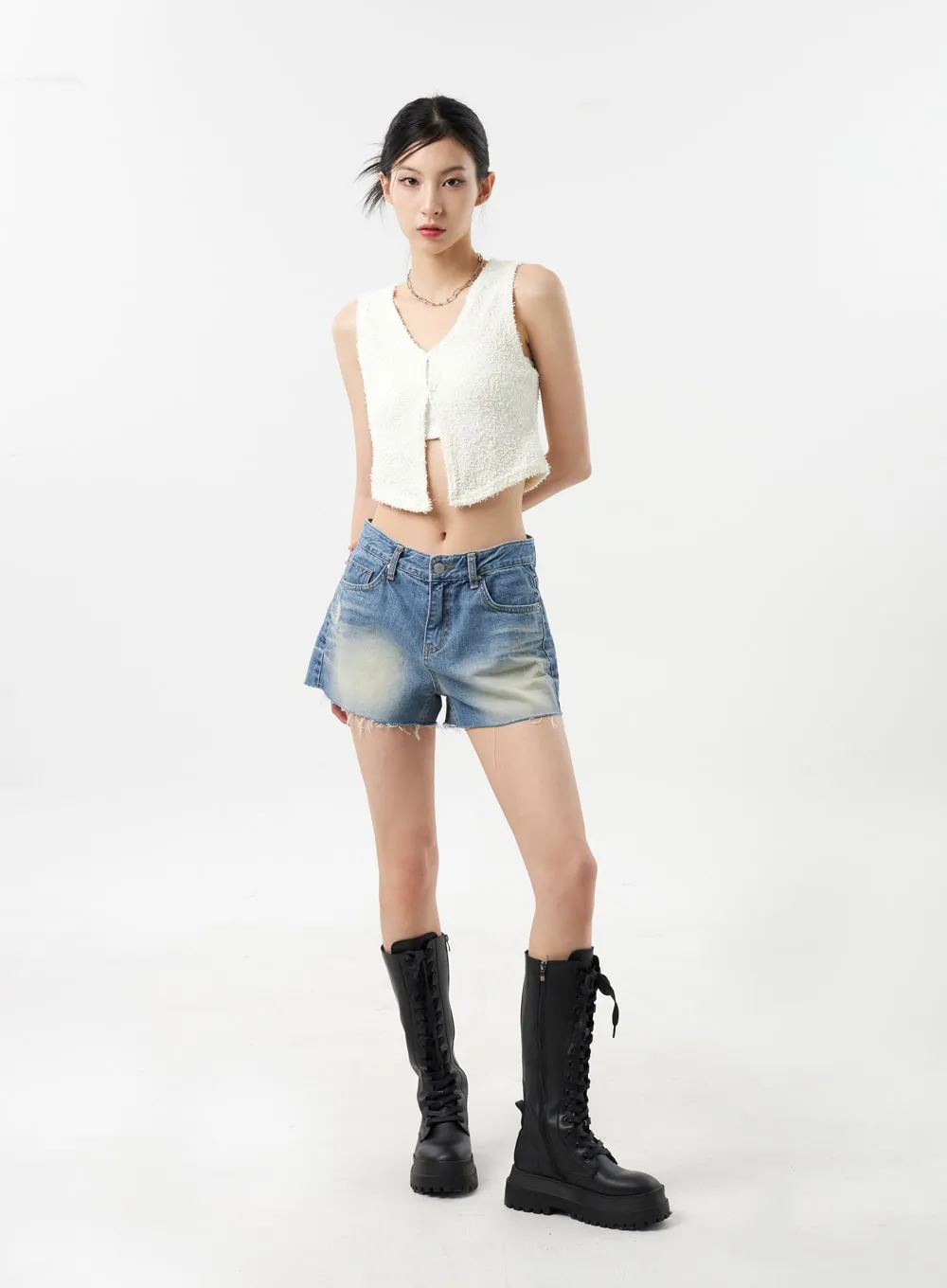 Mid-Rise Denim Shorts CU309