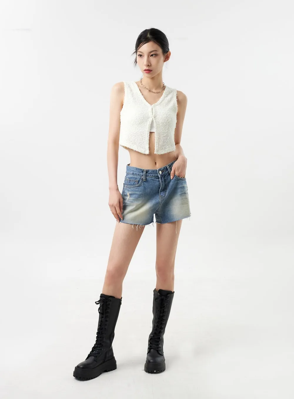 Mid-Rise Denim Shorts CU309