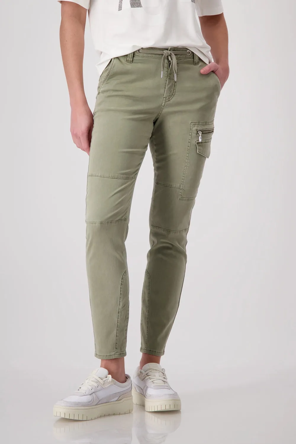 MONARI | Drawstring Trousers in Sage 408385