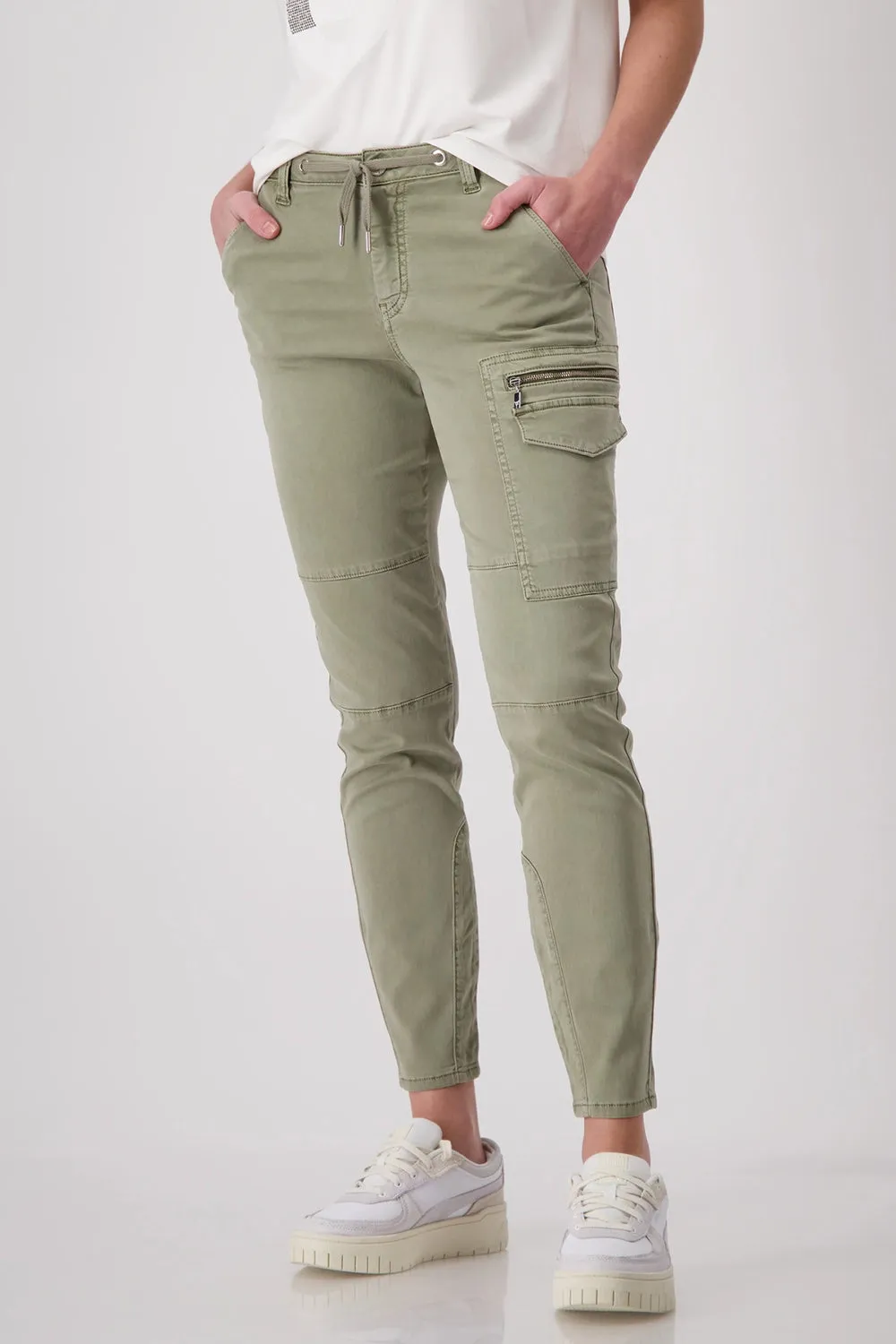 MONARI | Drawstring Trousers in Sage 408385