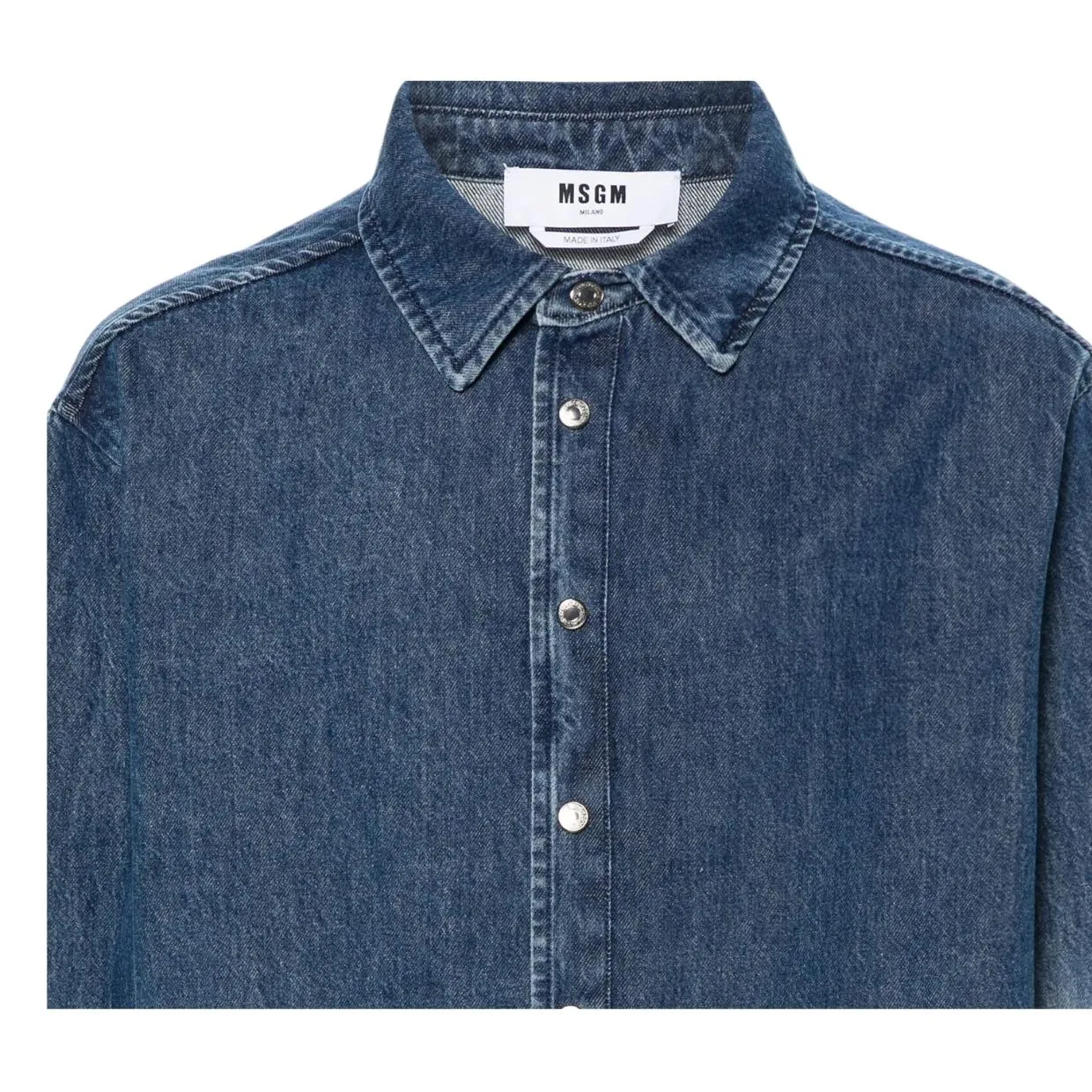 MSGM Faded Blue Denim Shirt