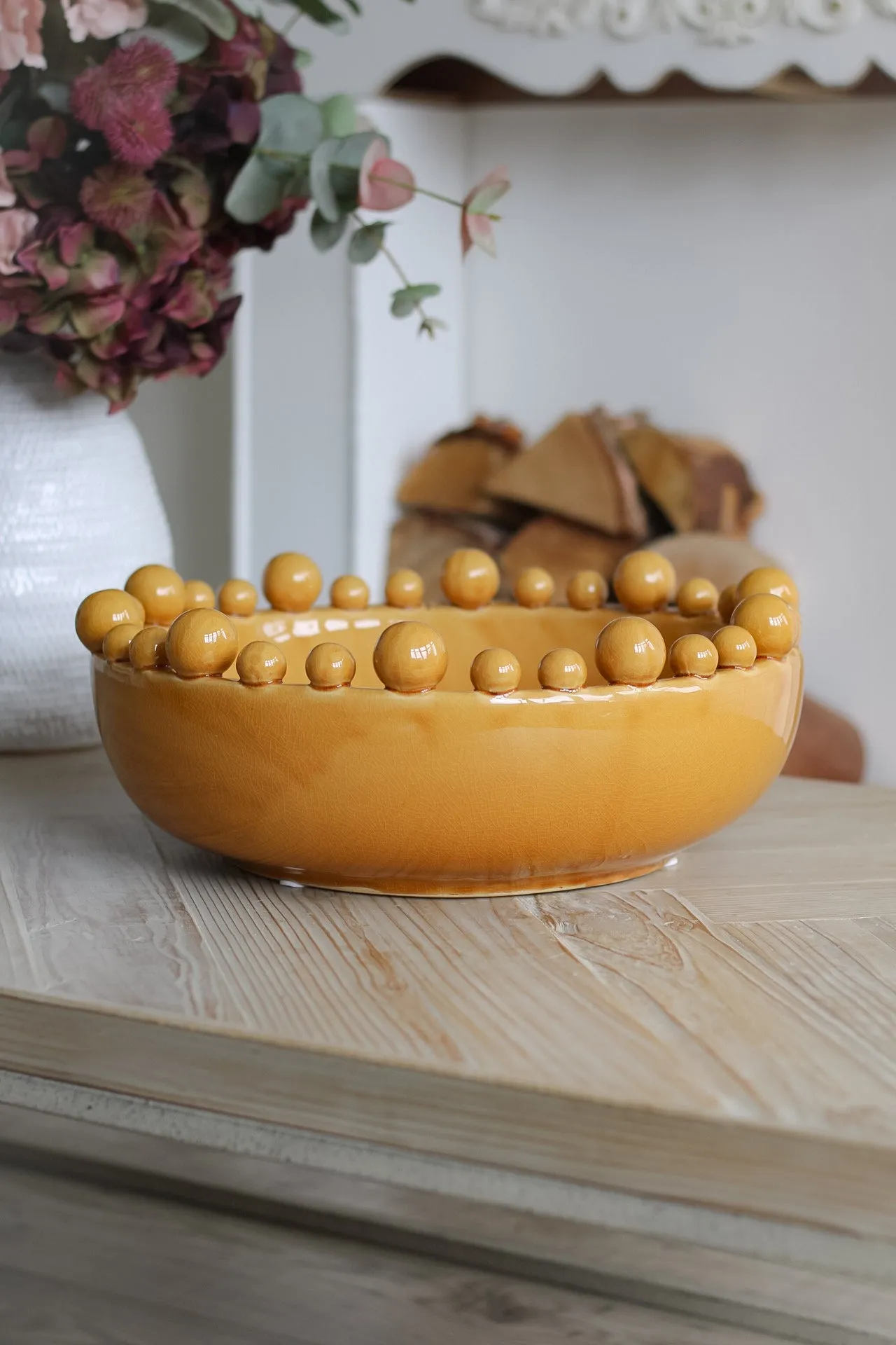 Mustard Bobble Edged Bowl