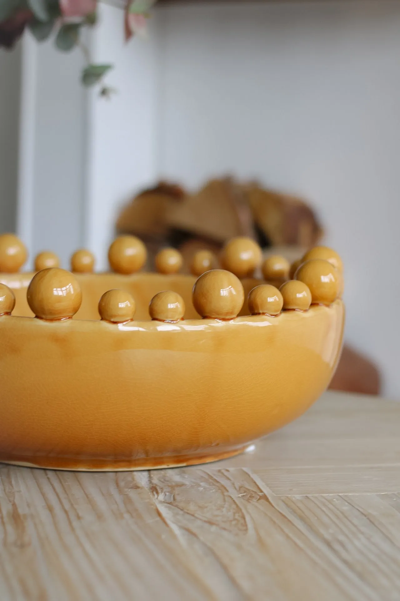 Mustard Bobble Edged Bowl