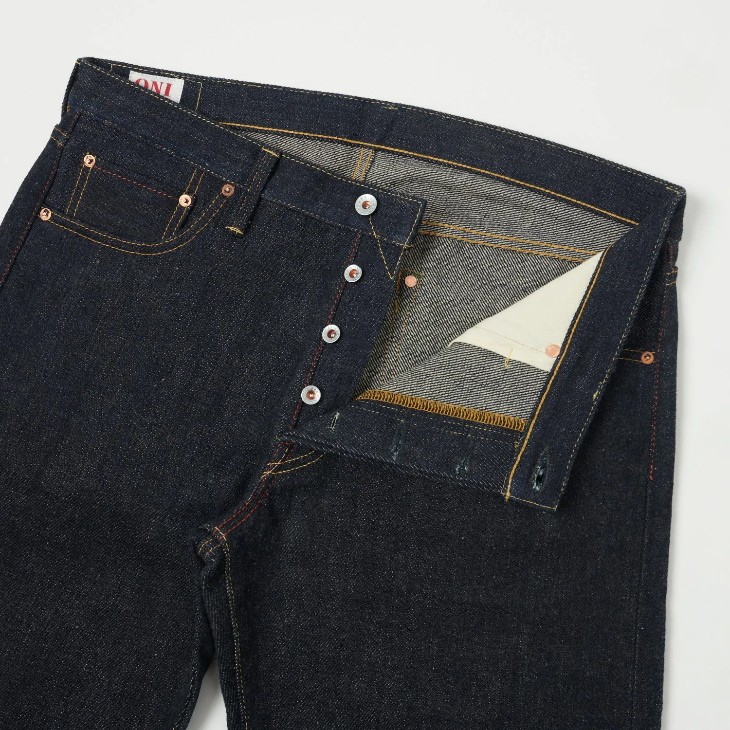 ONI 575 22oz Natural Indigo 'Kabuki' Selvage Slim Straight Jean - Raw