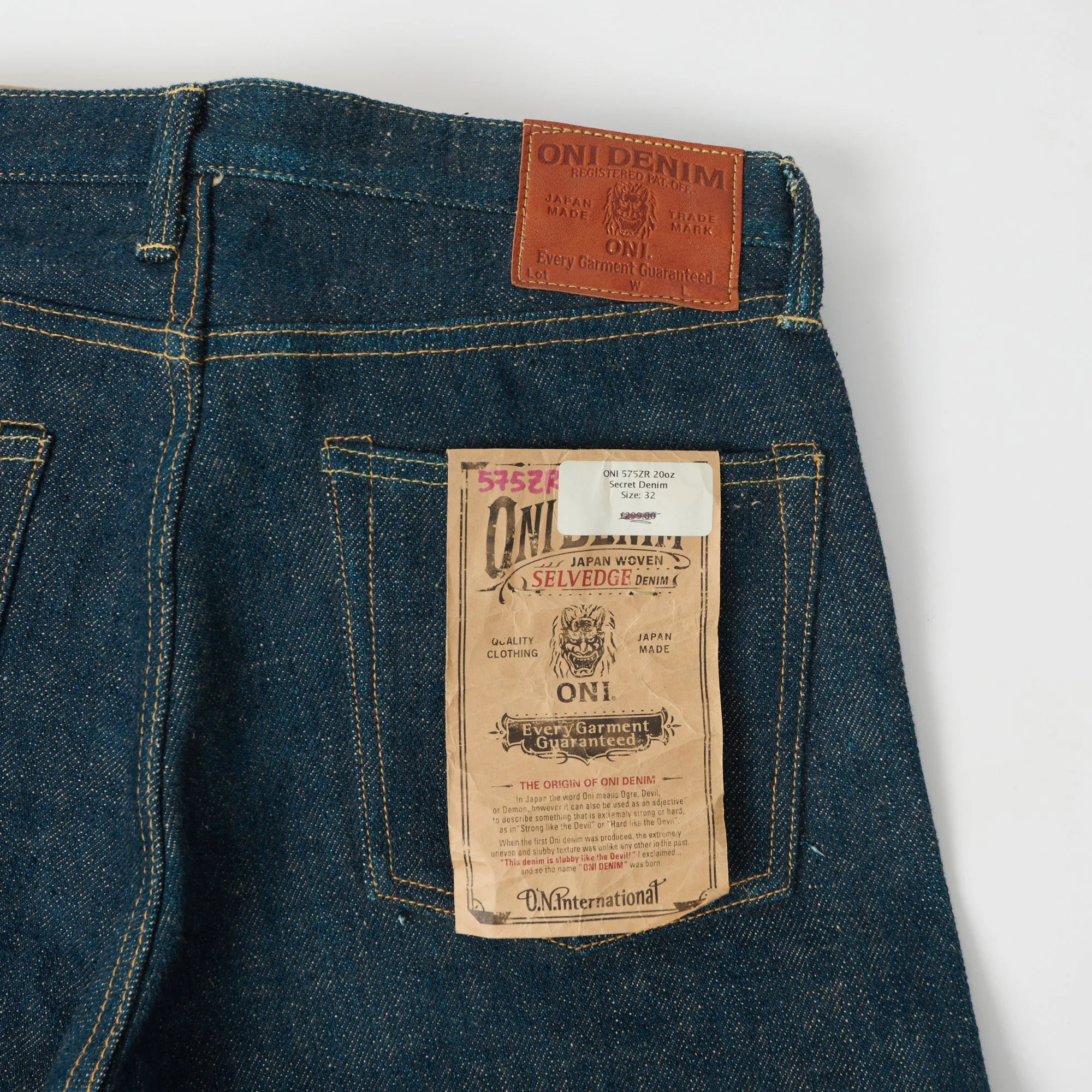 ONI 575ZR Secret Denim 20oz Slim Straight Jean - Raw