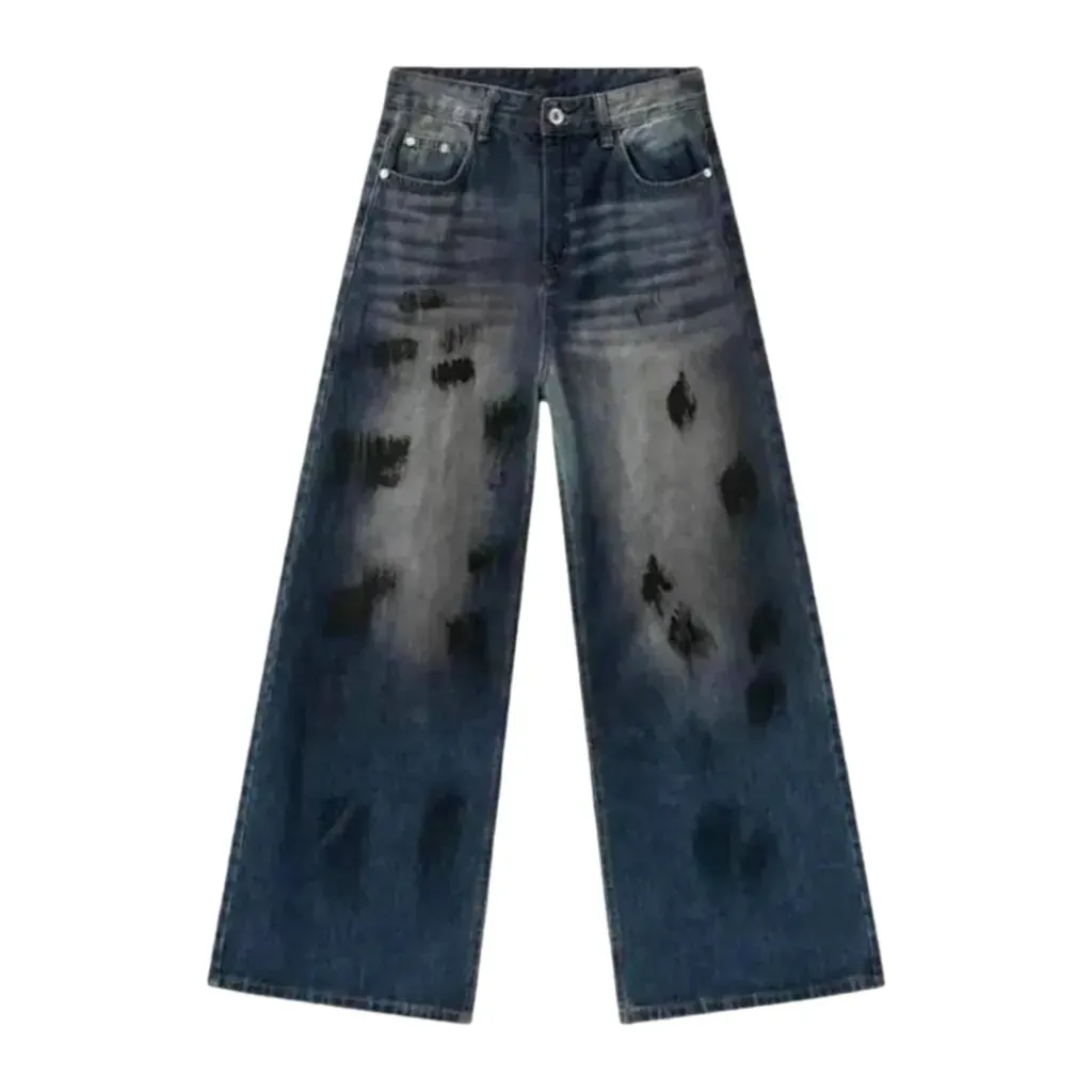 Painted mid rise men's jeans