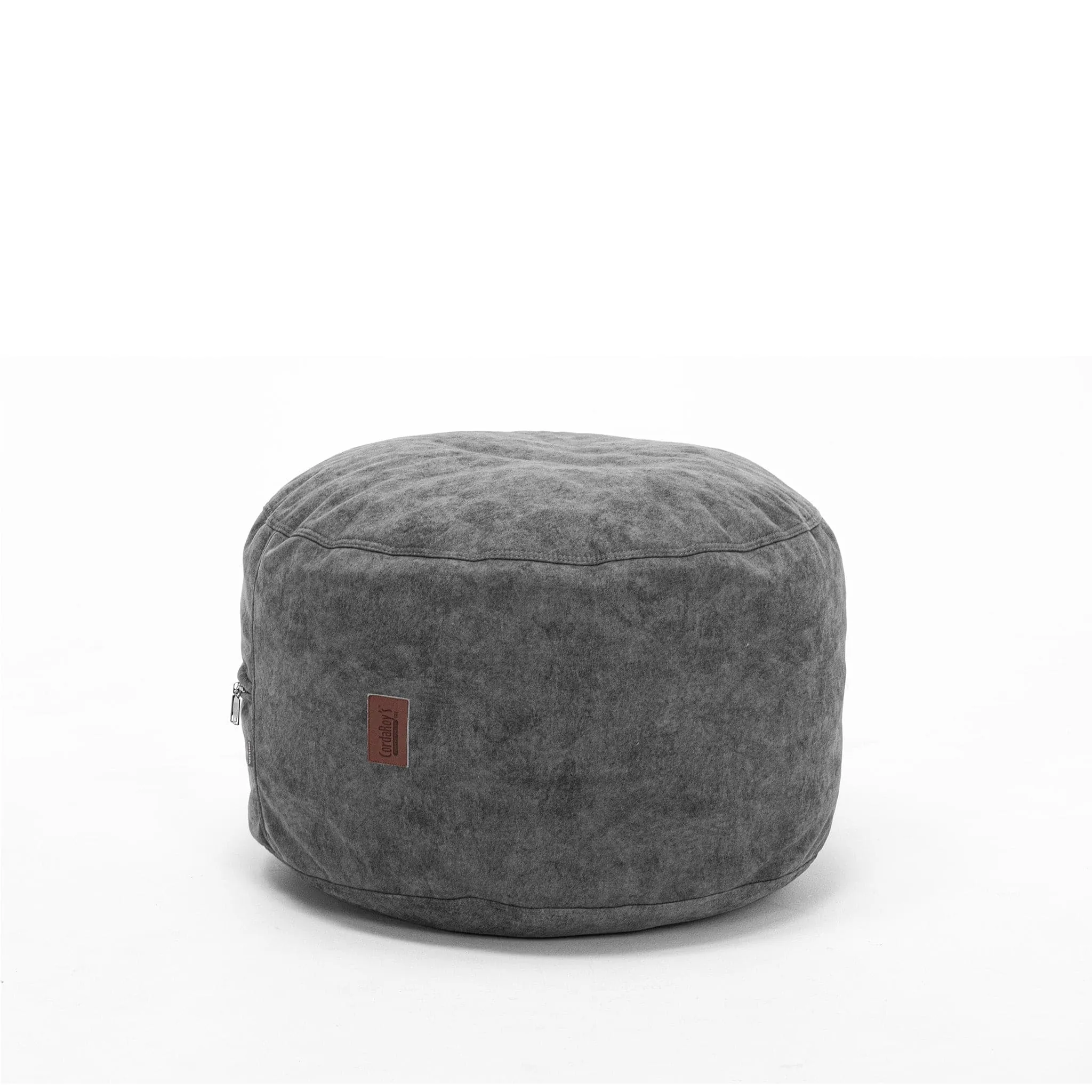 Pouf Footstool - Sueded Denim