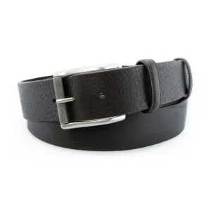 Rich brown tumbled leather belt