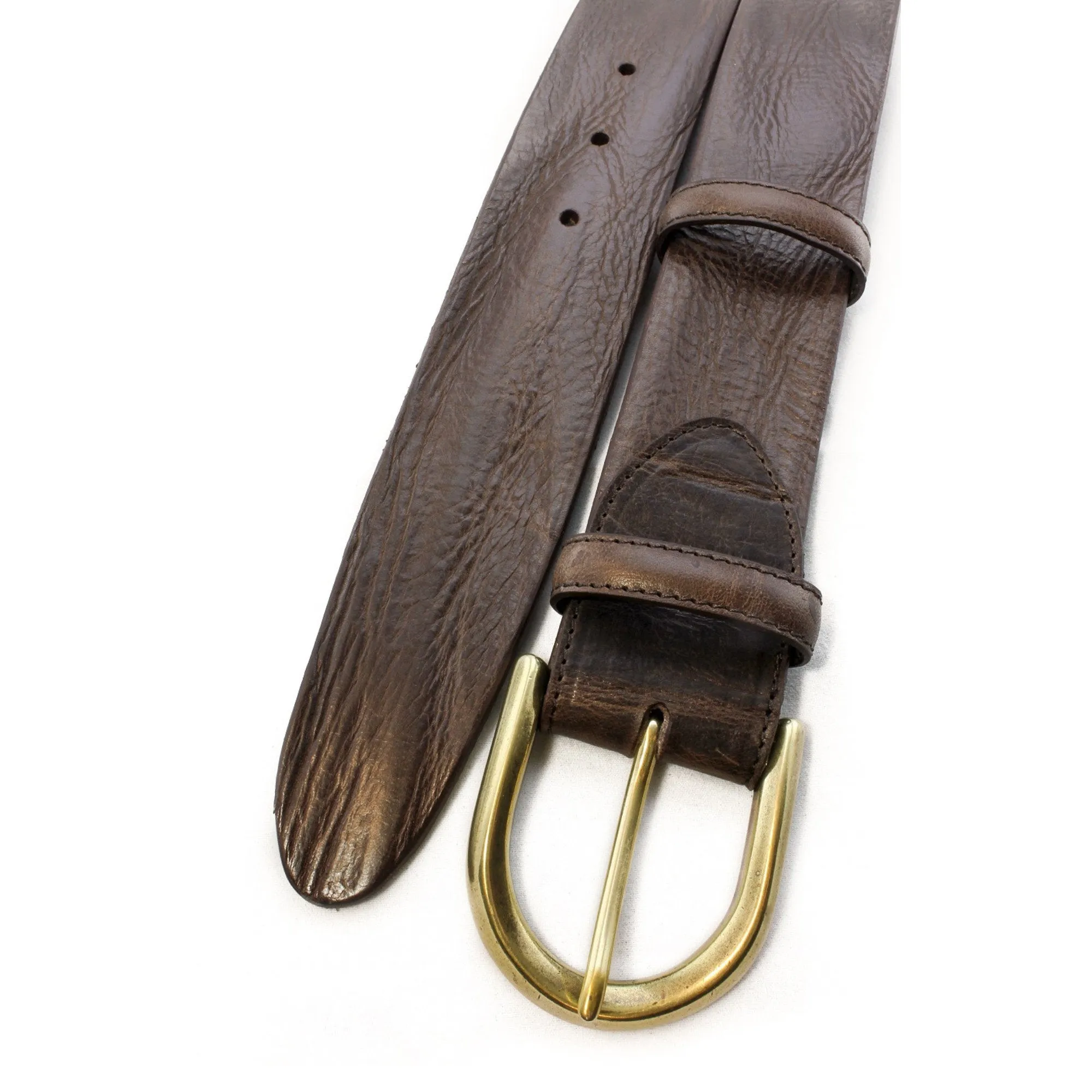 Rich brown vintage feel belt with gold buckle