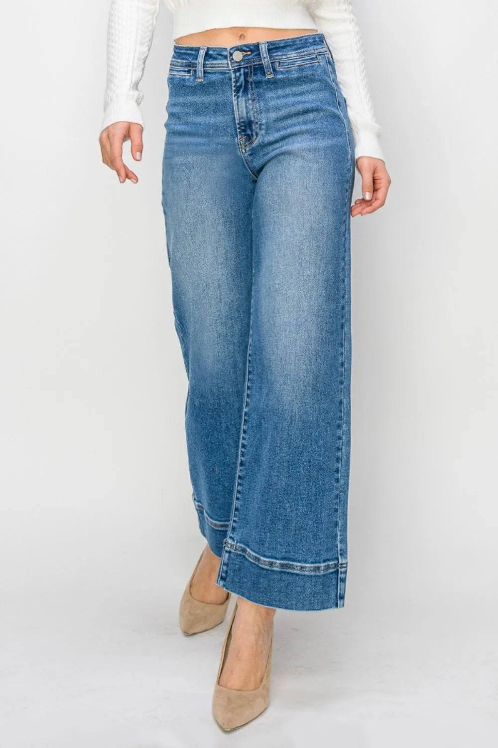 RISEN Full Size High Rise Wide Leg Jeans