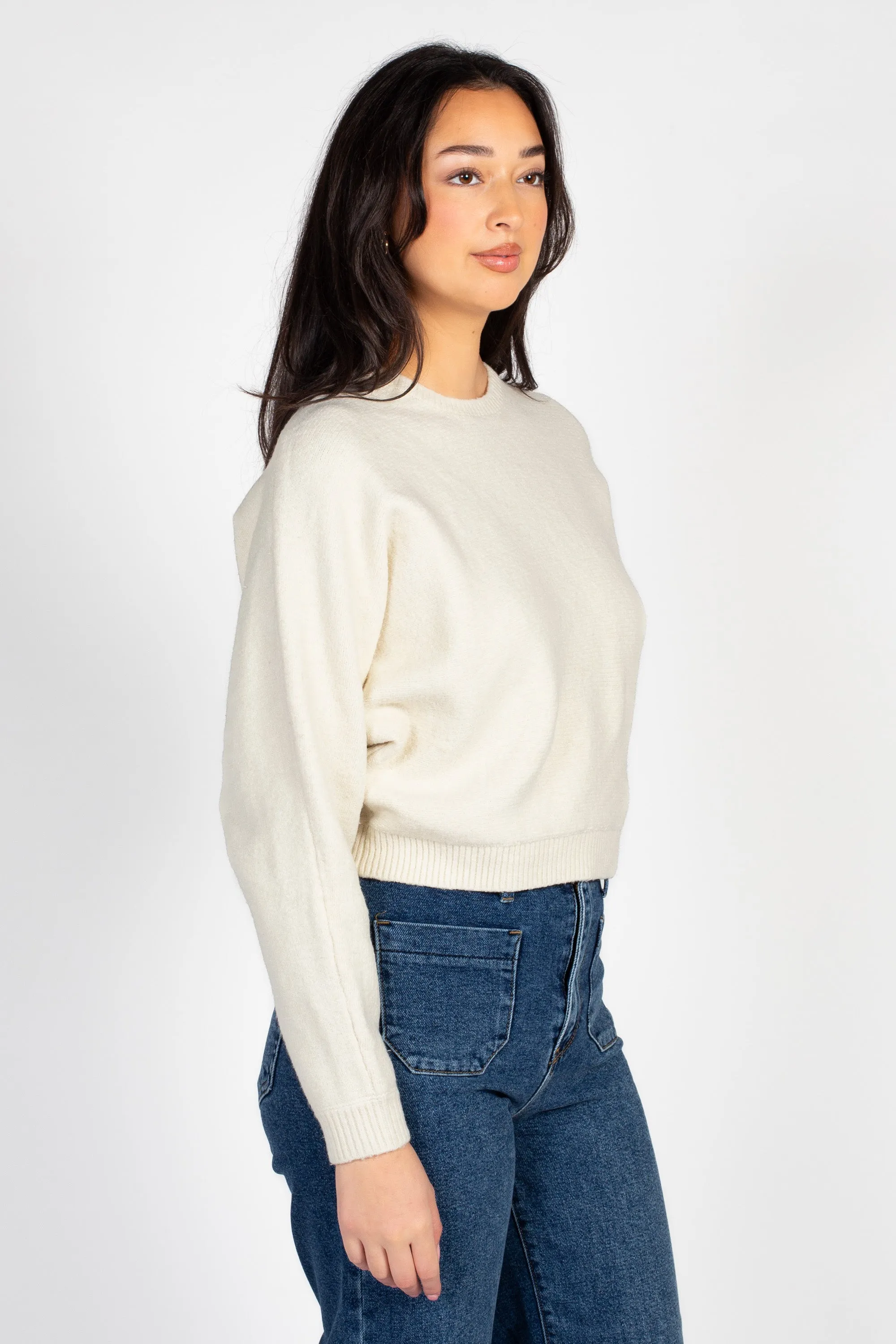 Rosy Cropped Knit Sweater