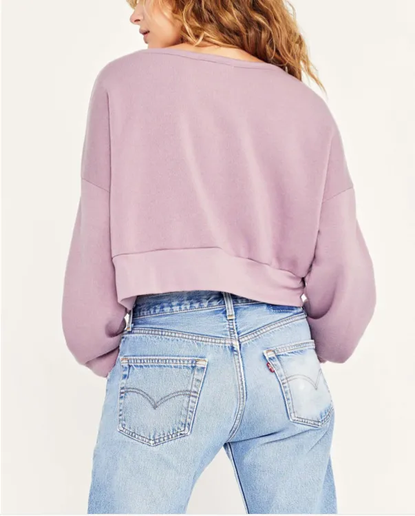 Run to You Dusty Lavender Cropped Sweatshirt