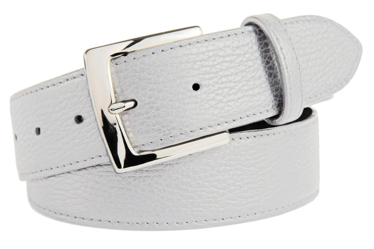 Signature Belt, (1.5") Shiny Silver Buckle