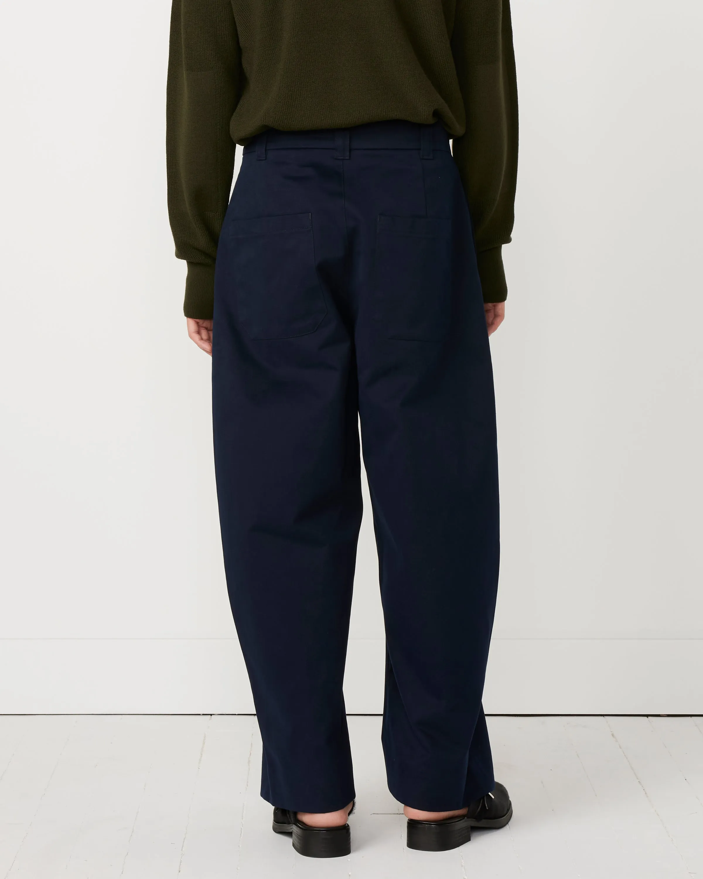 Sorte Peached Cotton Twill Pant in Dark Navy