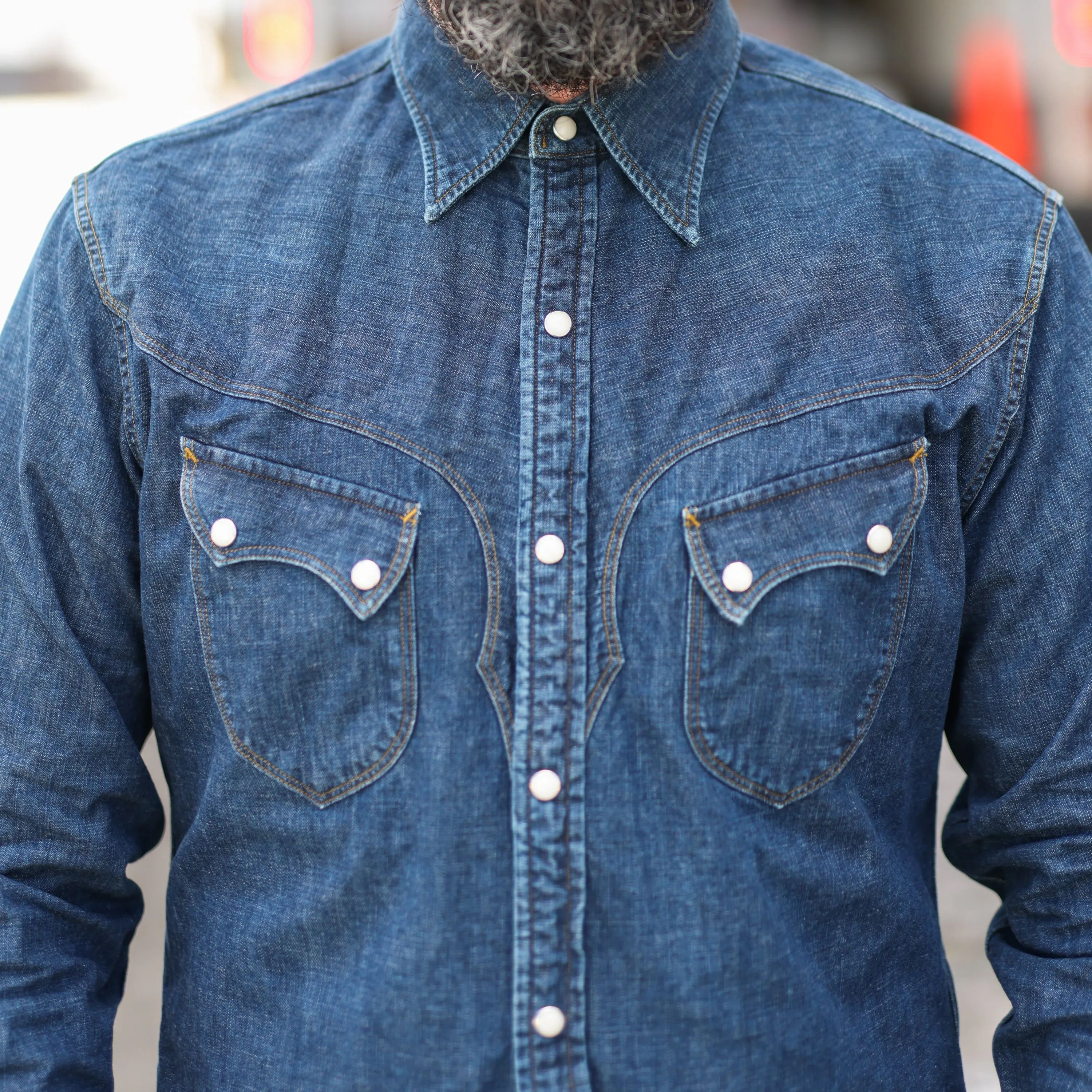 Stevenson Overall Co. Cody Western Shirt Faded Indigo