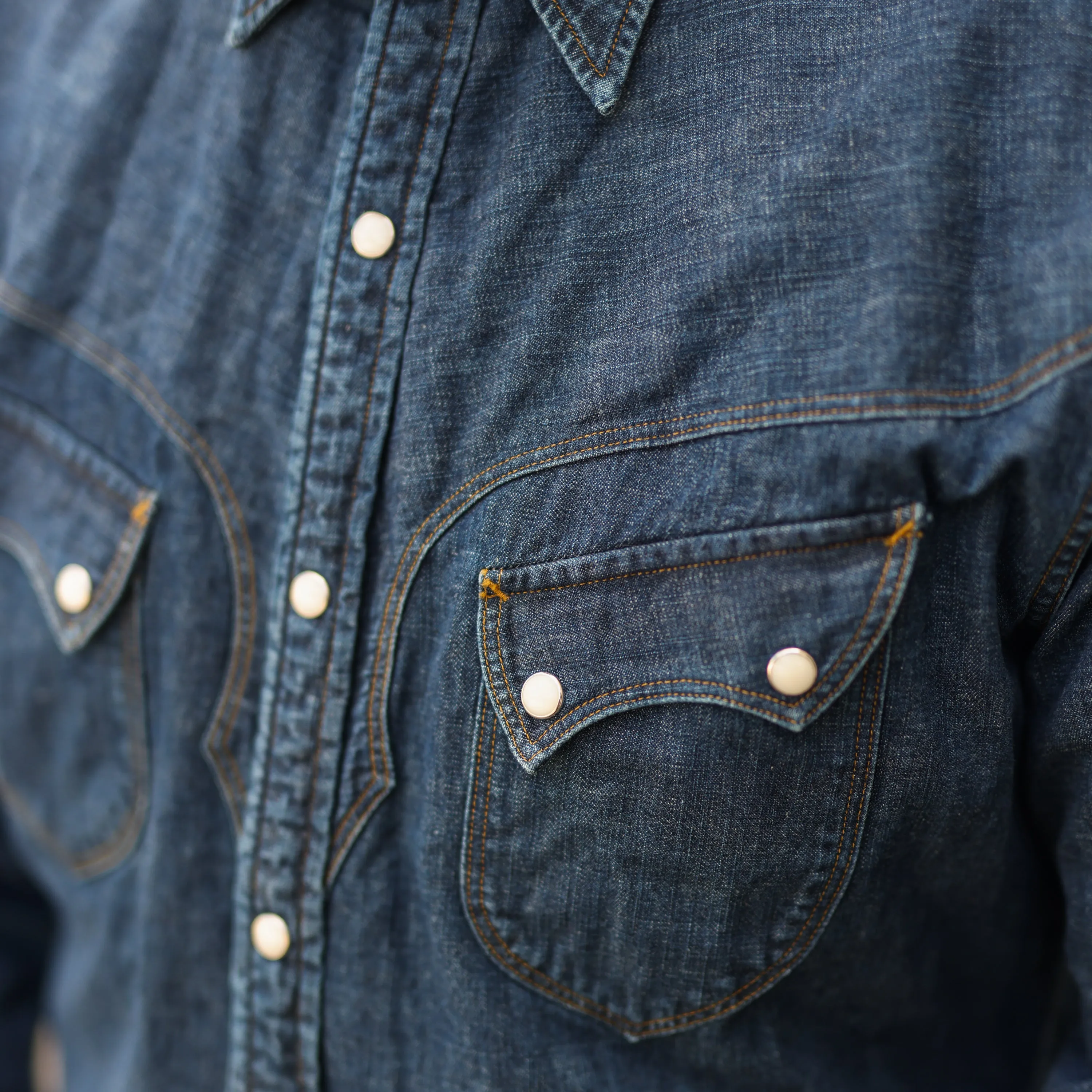 Stevenson Overall Co. Cody Western Shirt Faded Indigo