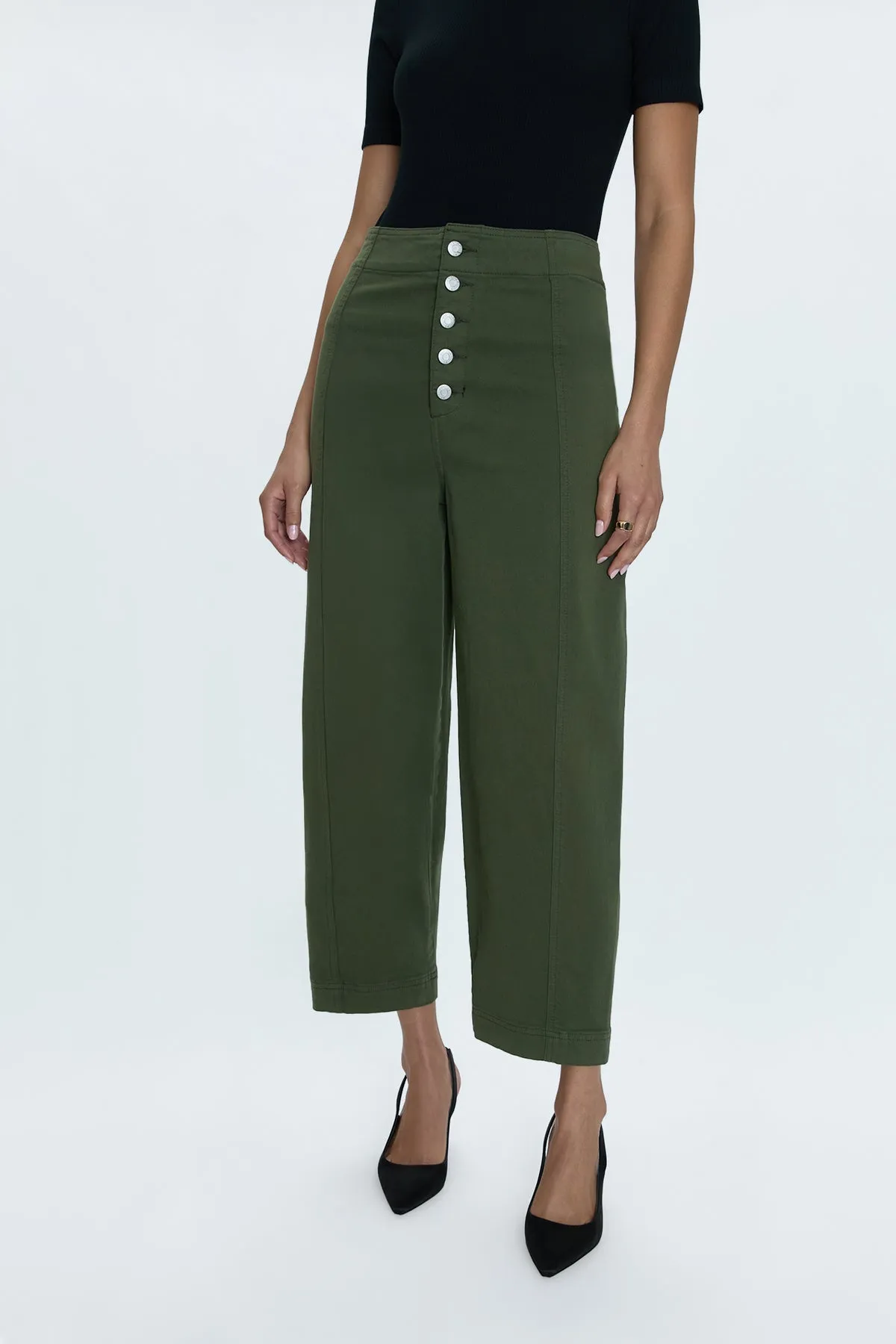 Suki High Rise Clean Barrel Pants