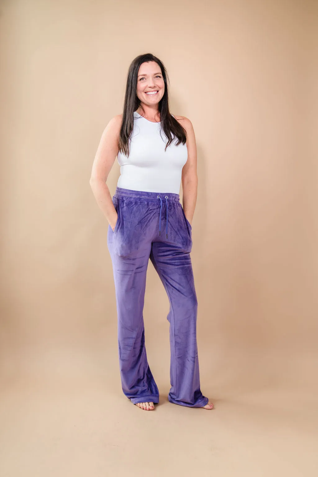 Tall Velour Lounge Pants- Purple