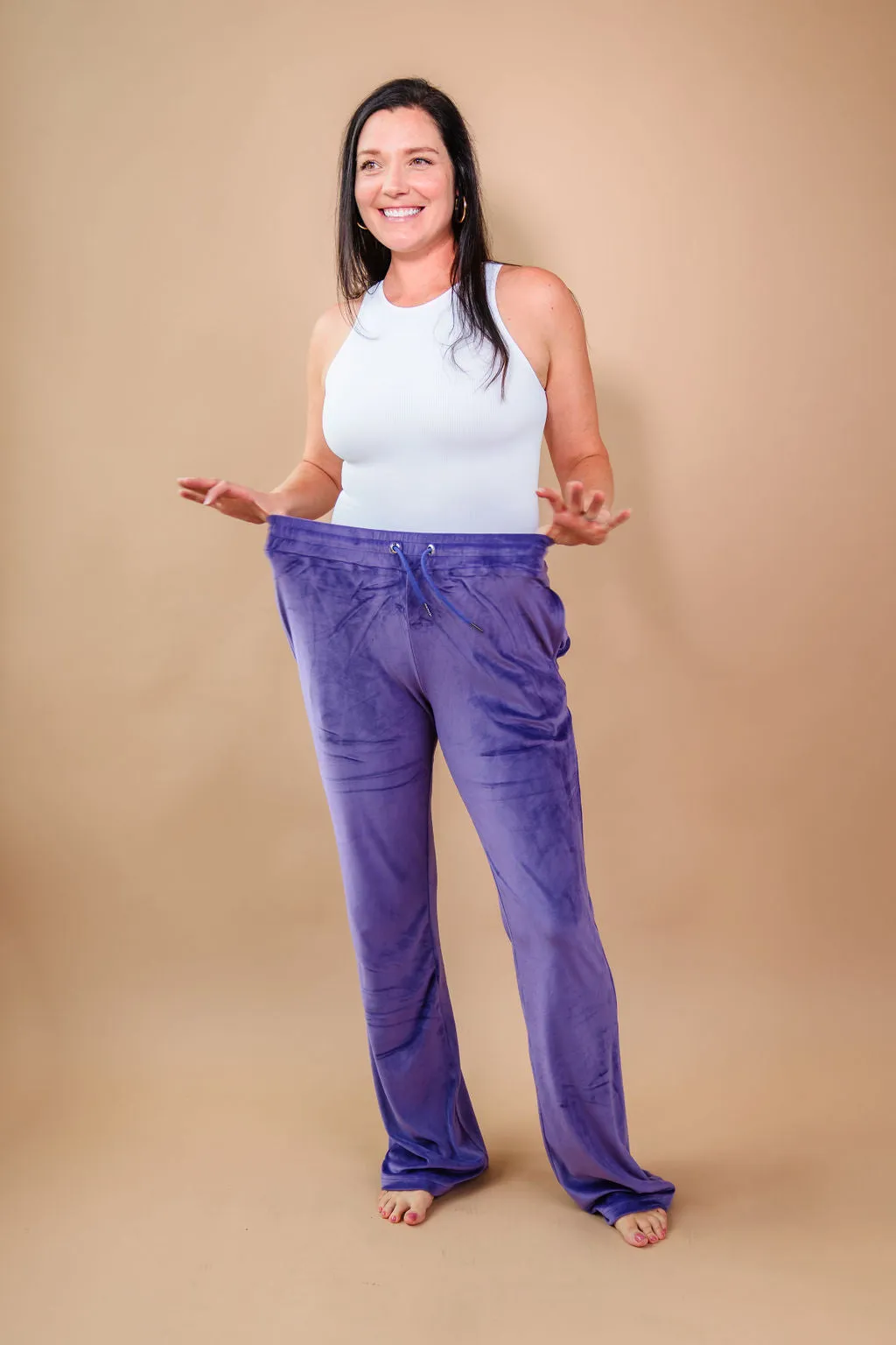 Tall Velour Lounge Pants- Purple