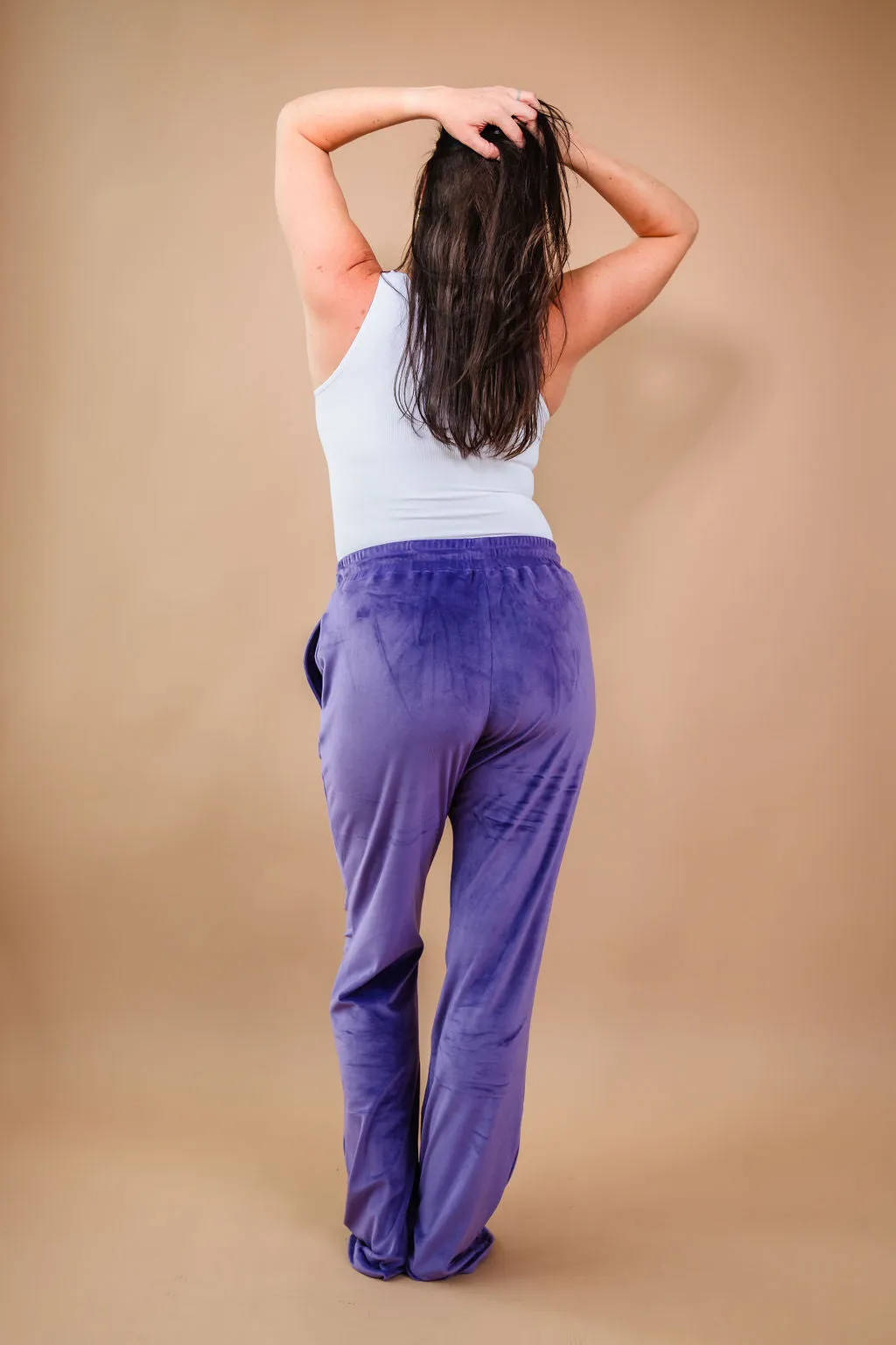 Tall Velour Lounge Pants- Purple