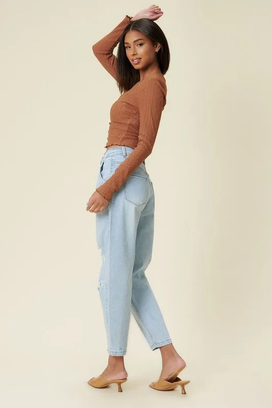 TEEK - Light Wash Distressed Slouchy Jeans